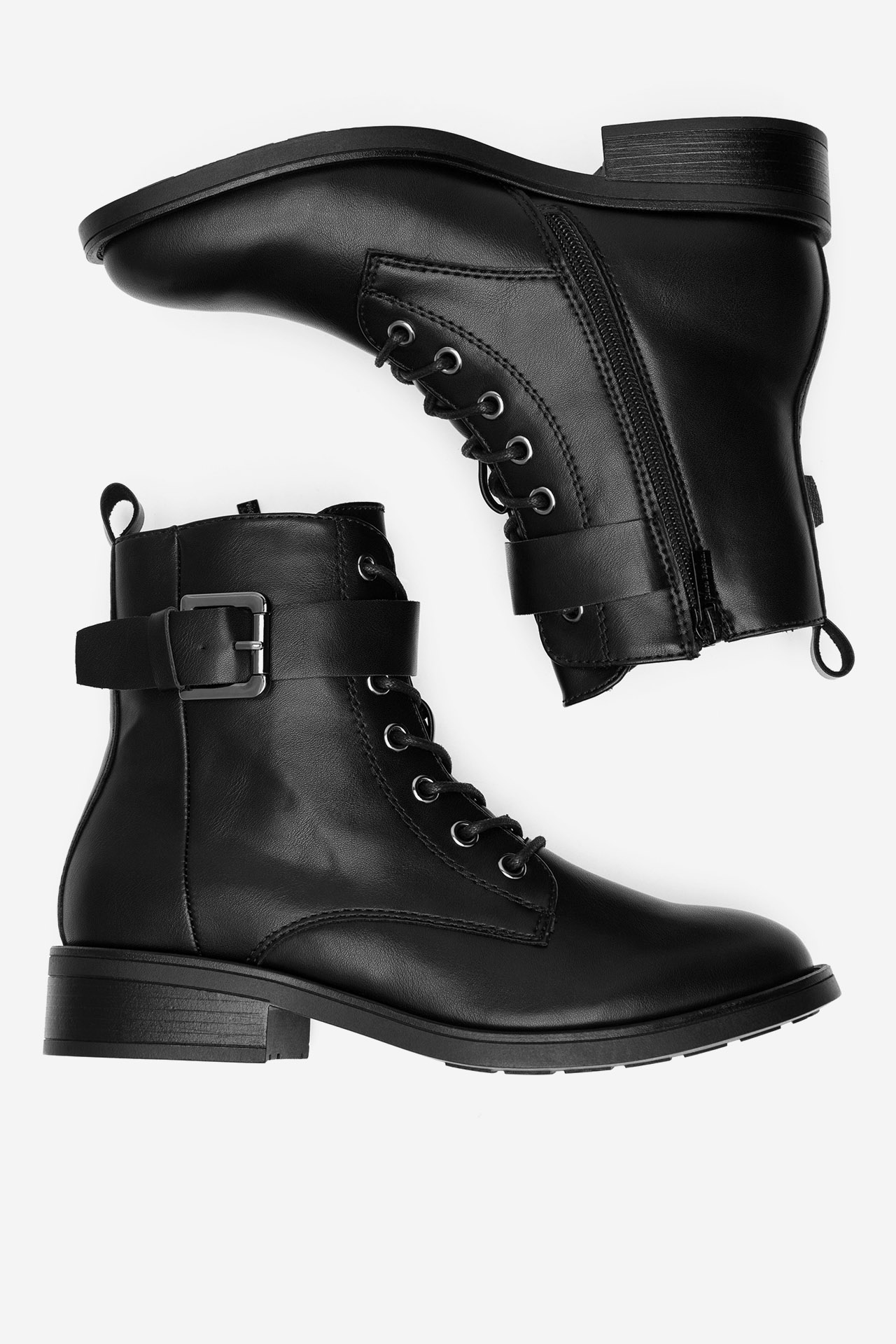 Šněrovací vyšší obuv ČERNÁ