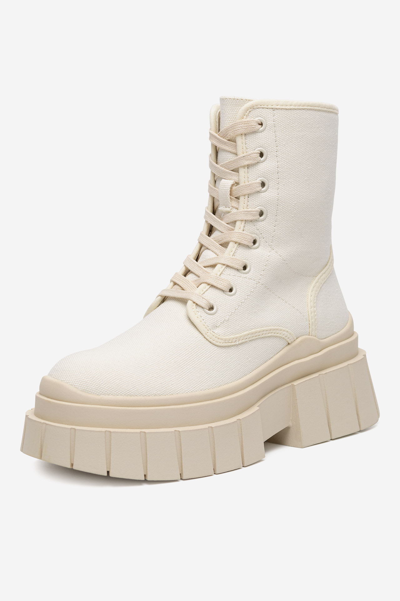 Šněrovací vyšší obuv BÉŽOVÁ