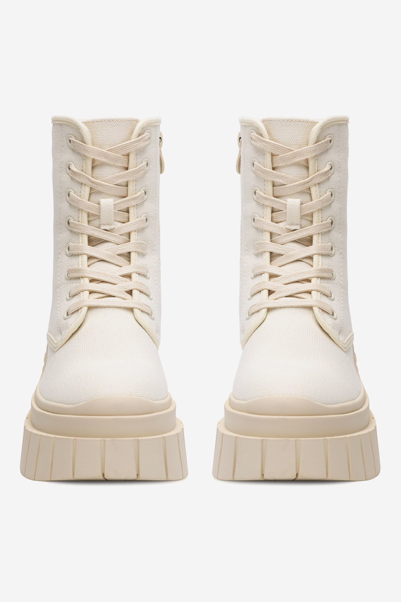 Šněrovací vyšší obuv BÉŽOVÁ