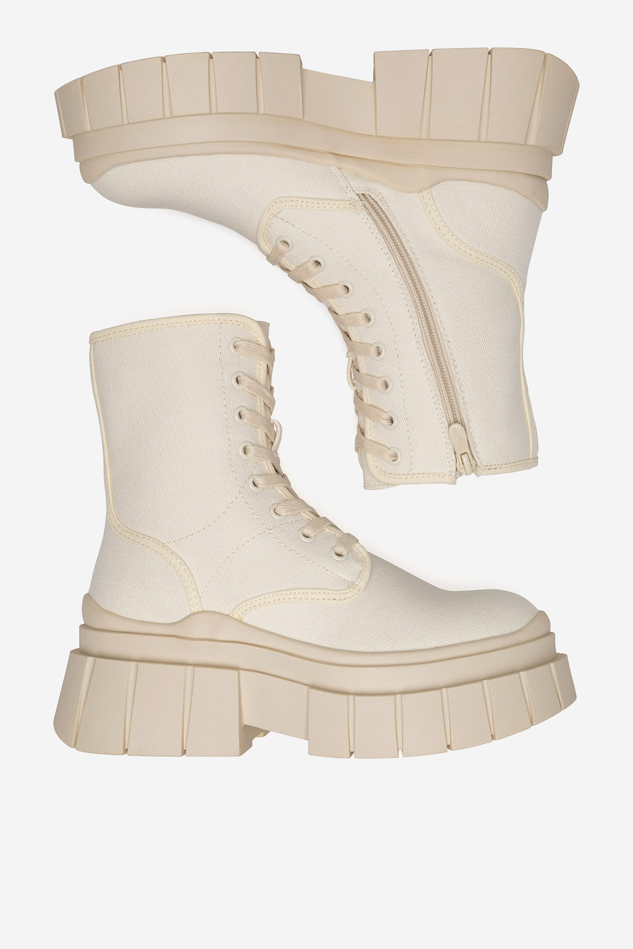 Šněrovací vyšší obuv BÉŽOVÁ