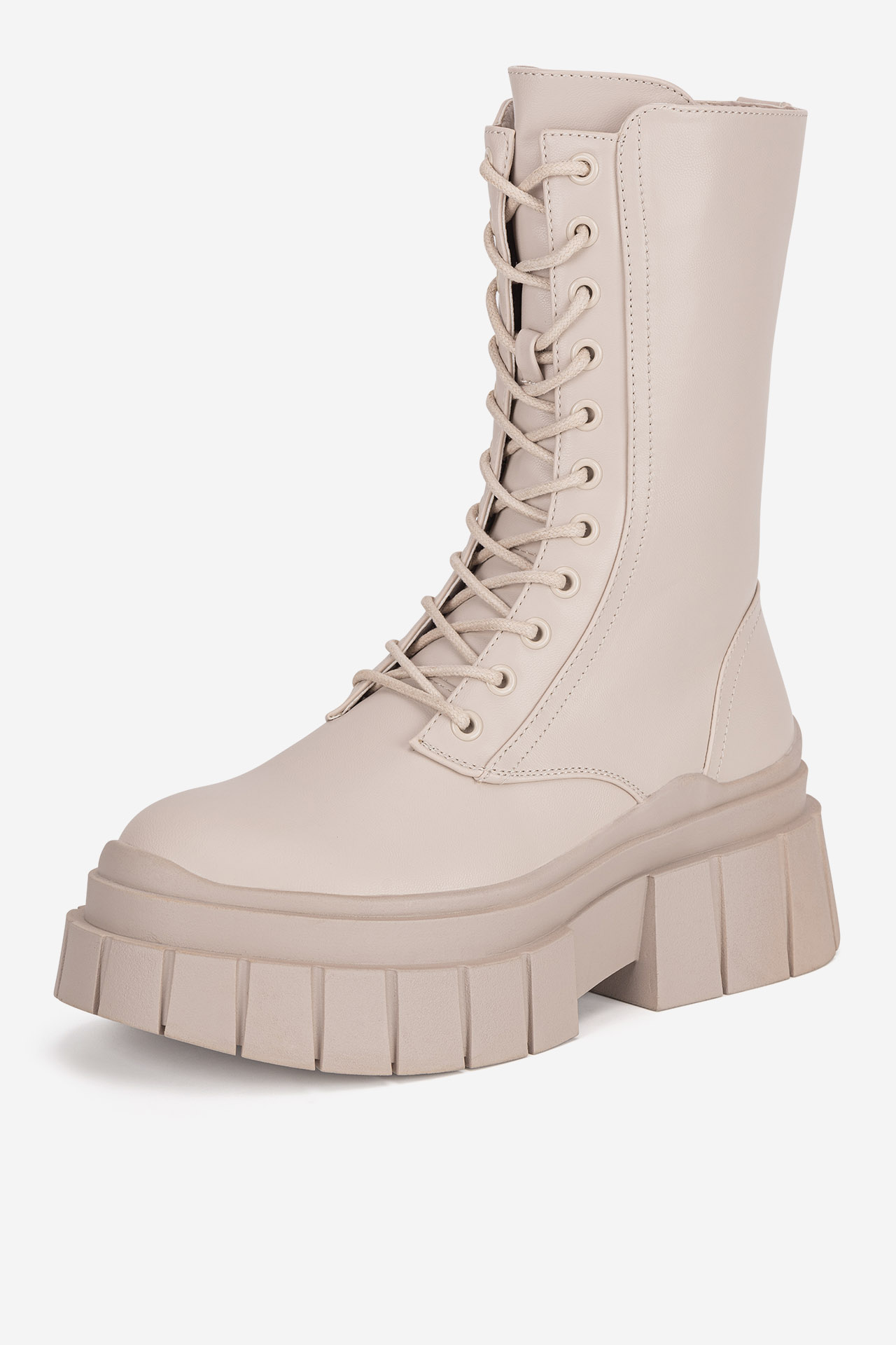 Šněrovací vyšší obuv BÉŽOVÁ