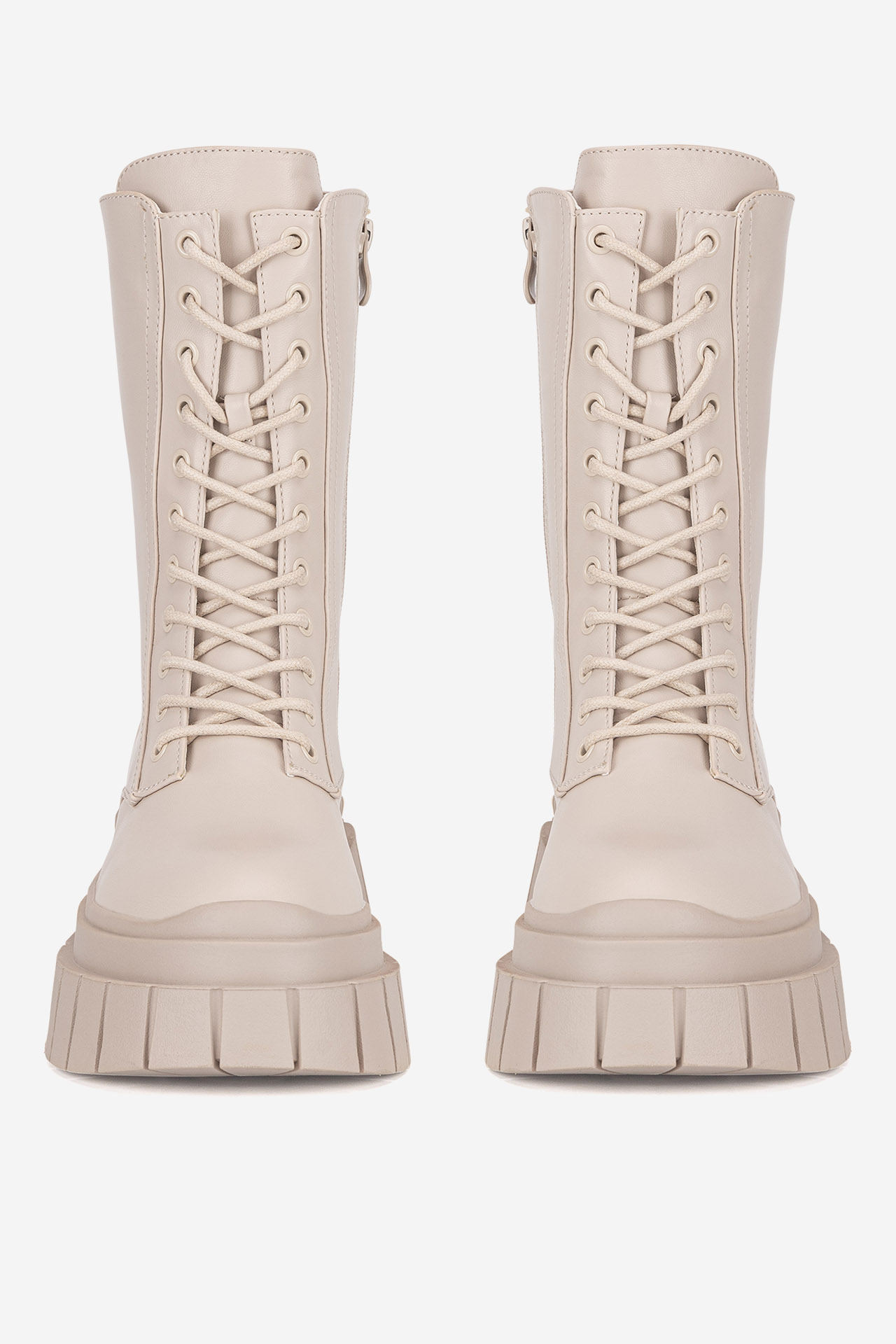 Šněrovací vyšší obuv BÉŽOVÁ