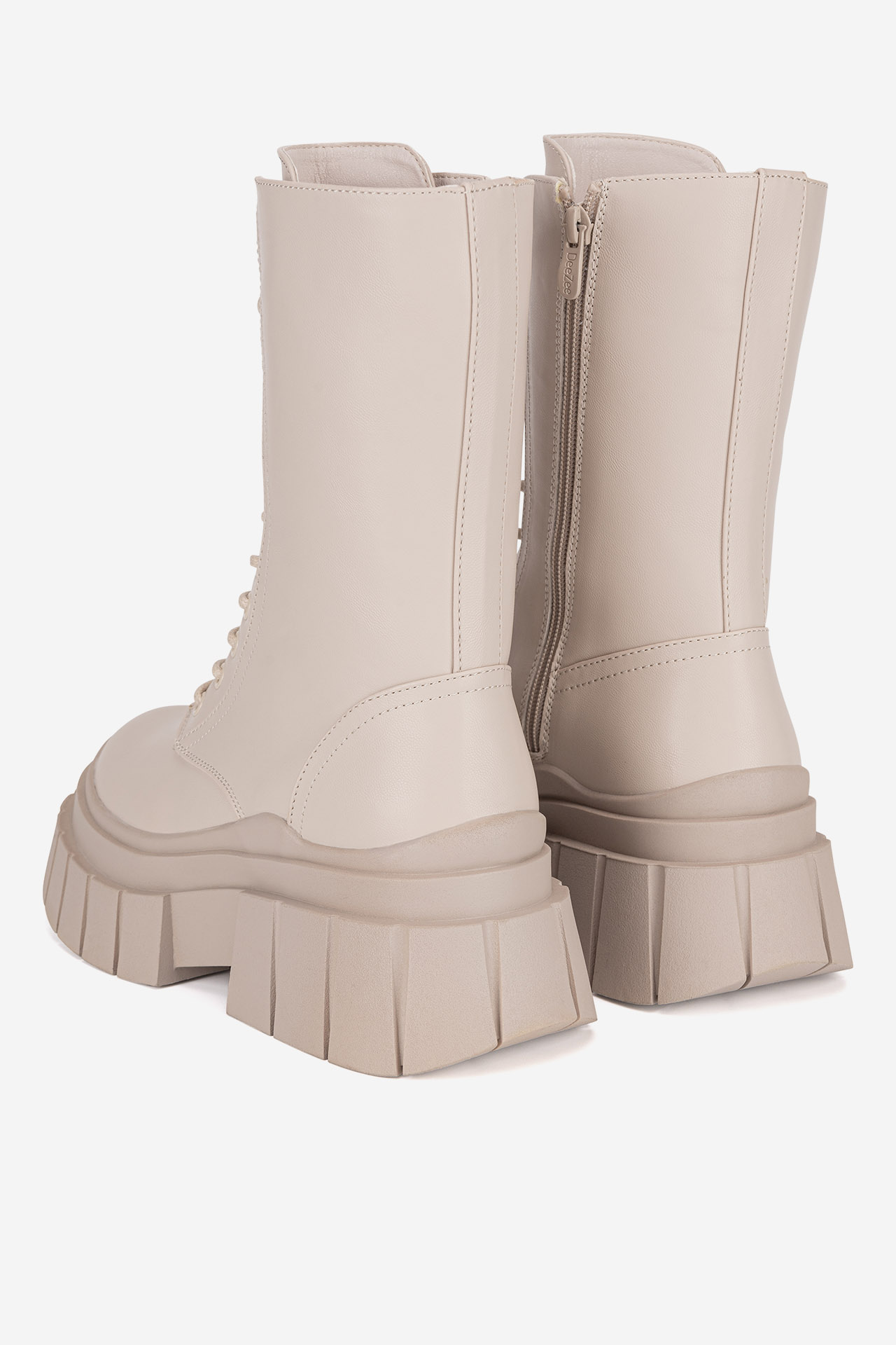 Šněrovací vyšší obuv BÉŽOVÁ