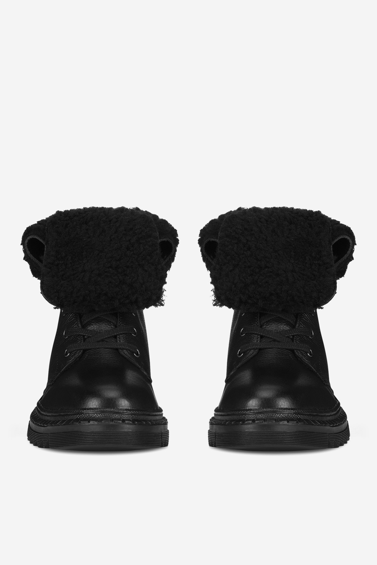 Šněrovací vyšší obuv ČERNÁ