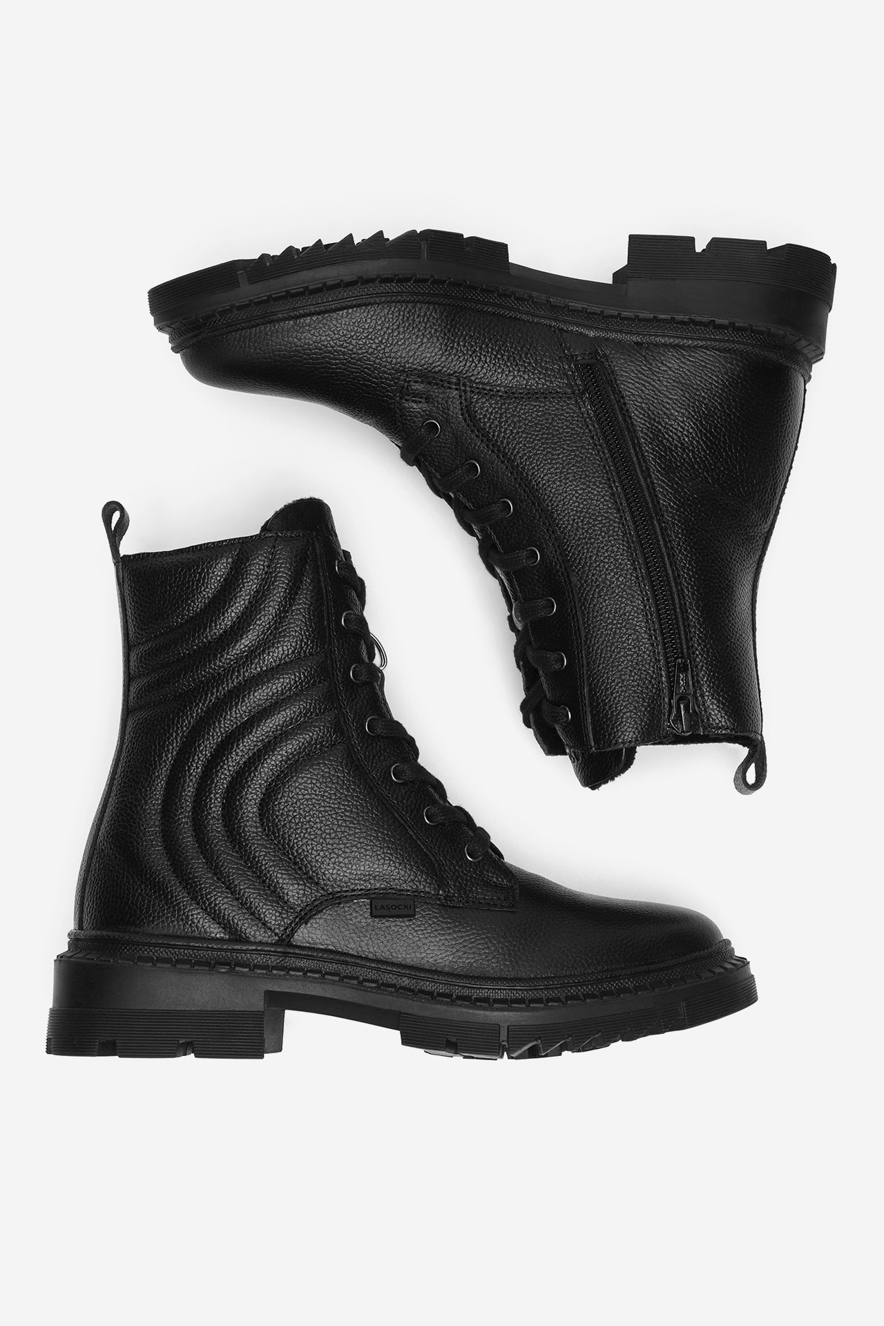 Šněrovací vyšší obuv ČERNÁ