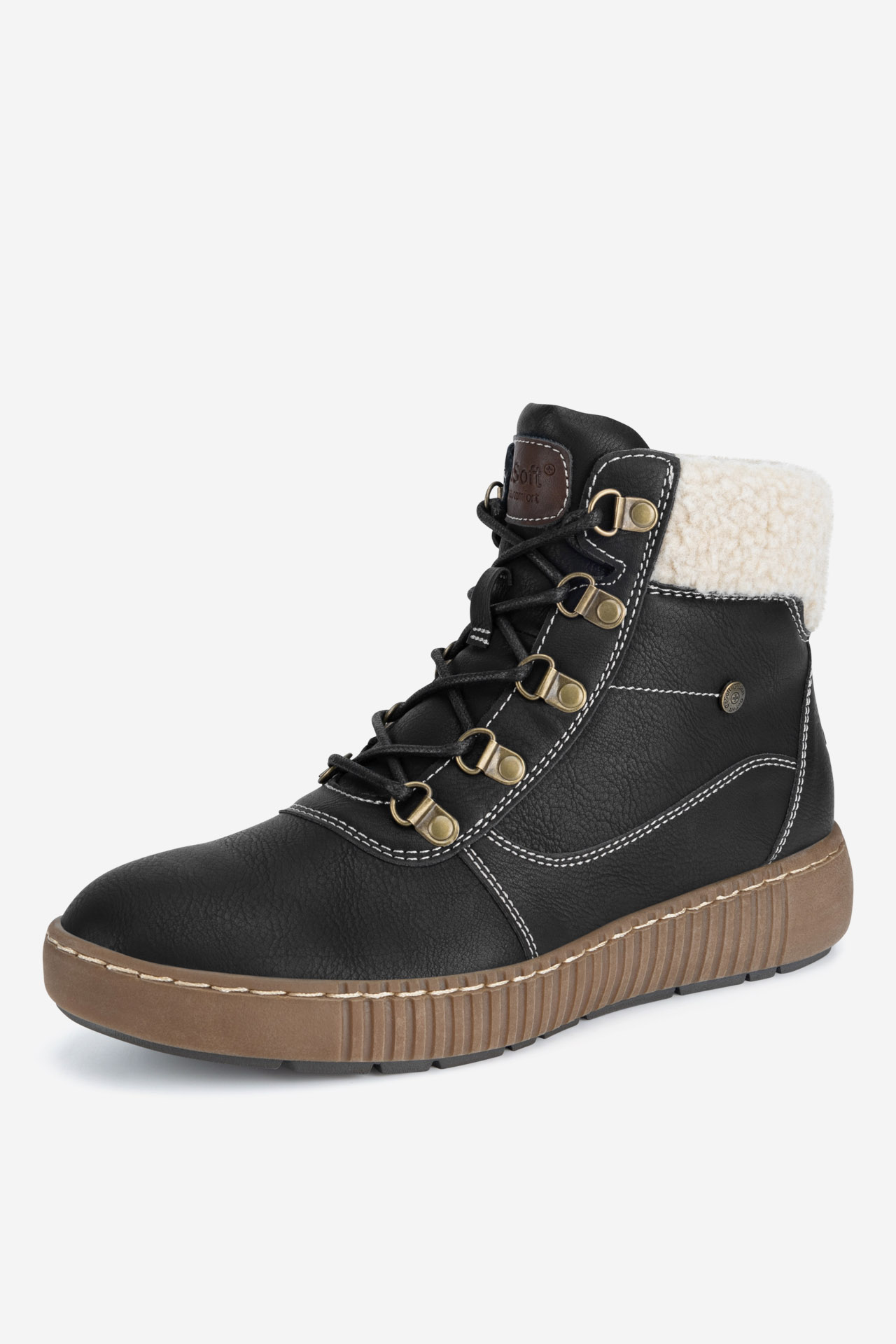 Šněrovací vyšší obuv ČERNÁ