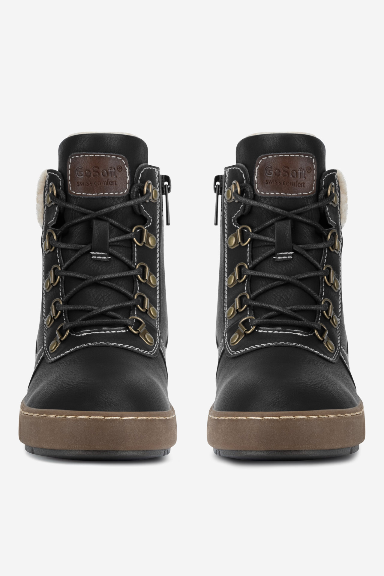 Šněrovací vyšší obuv ČERNÁ