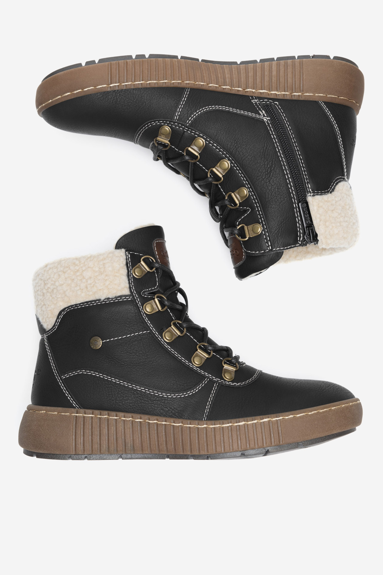 Šněrovací vyšší obuv ČERNÁ