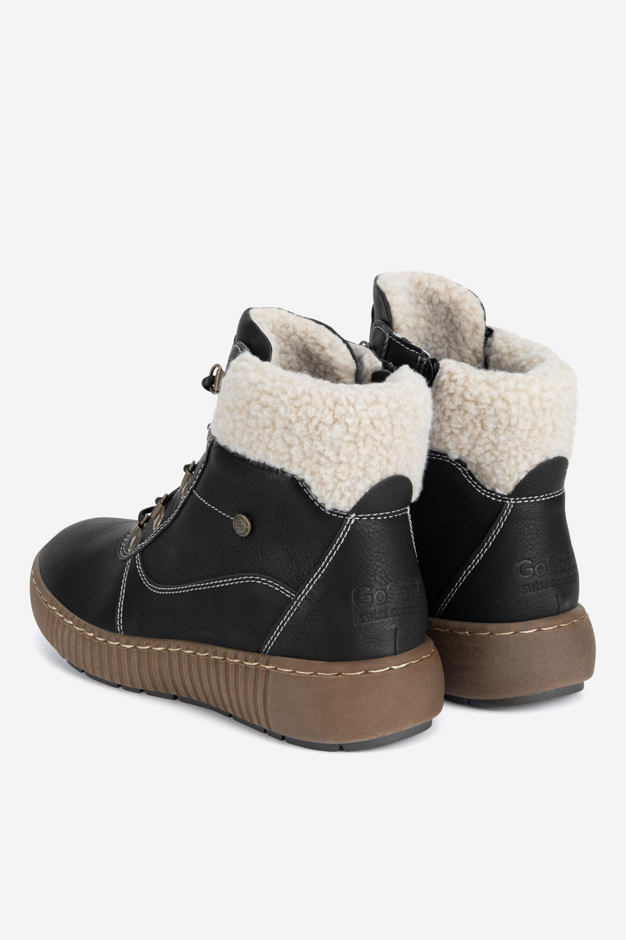 Šněrovací vyšší obuv ČERNÁ