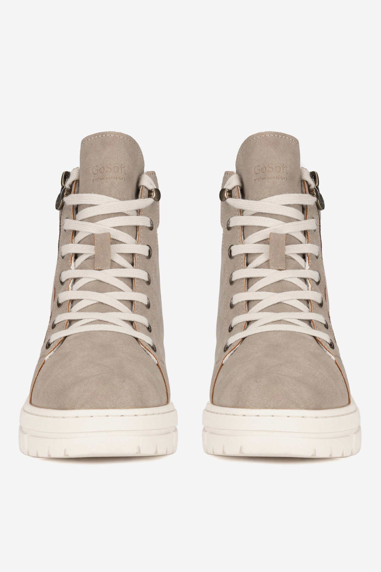 Šněrovací vyšší obuv SVĚTLE ŠEDÁ