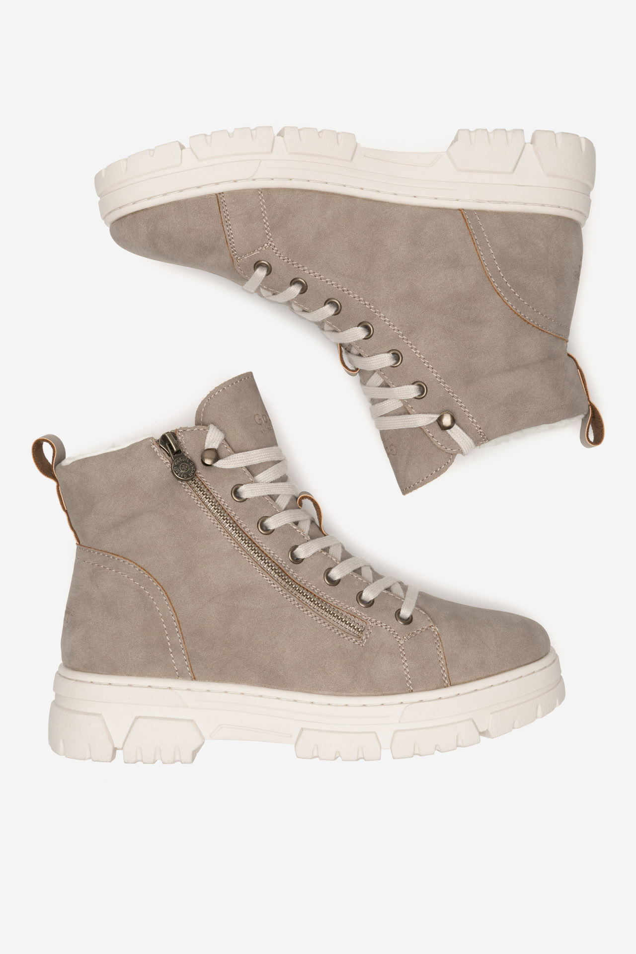 Šněrovací vyšší obuv SVĚTLE ŠEDÁ