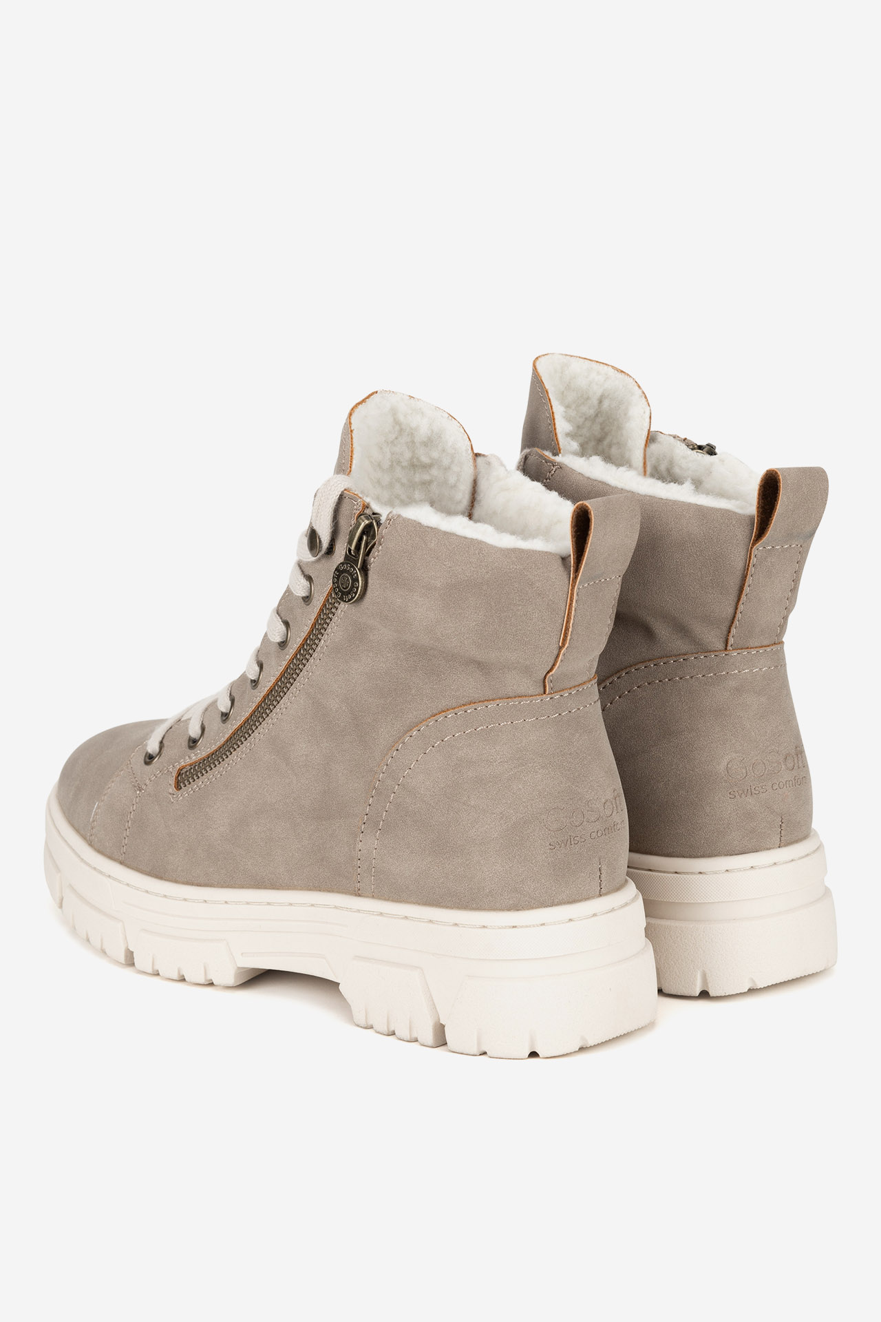 Šněrovací vyšší obuv SVĚTLE ŠEDÁ