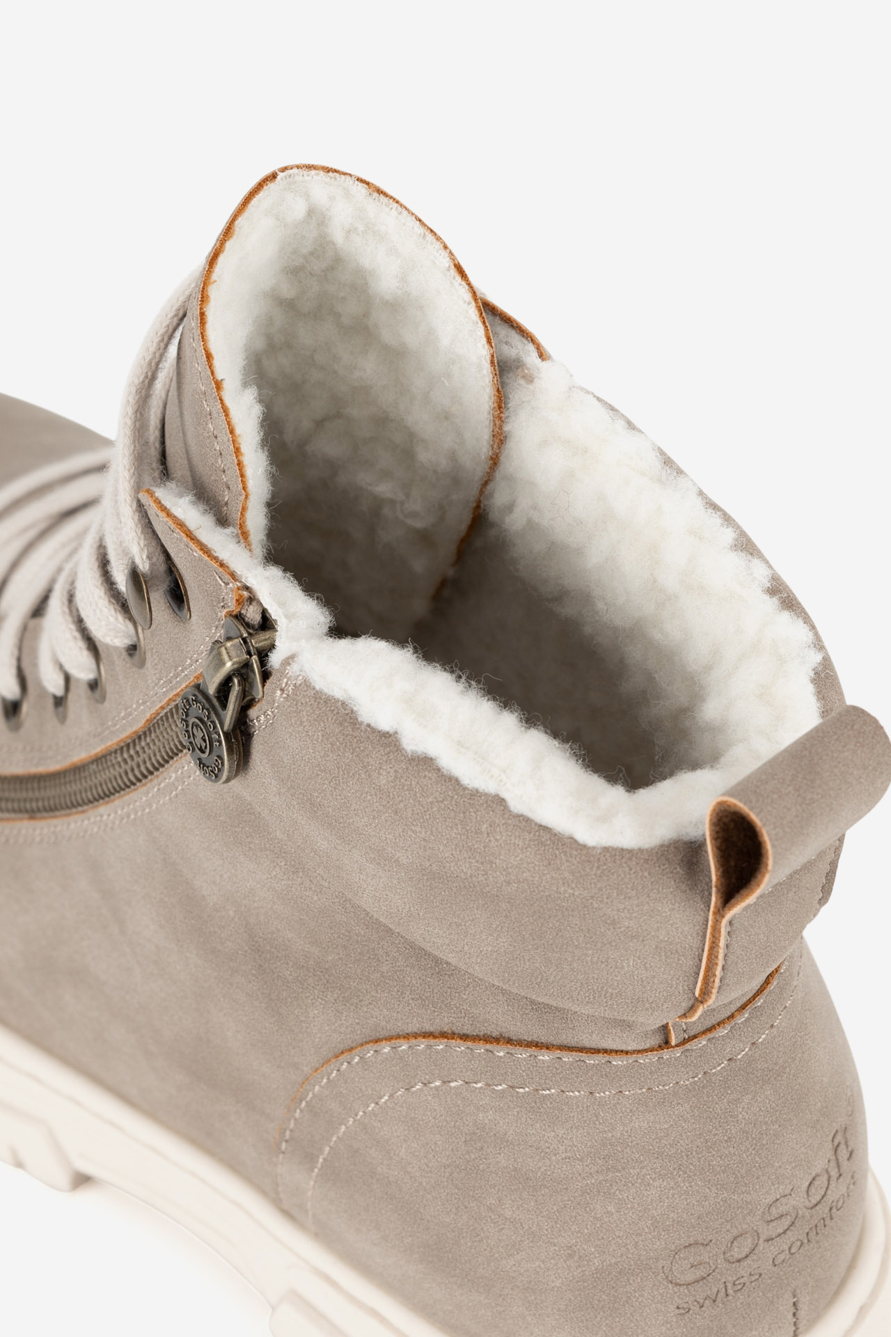 Šněrovací vyšší obuv SVĚTLE ŠEDÁ