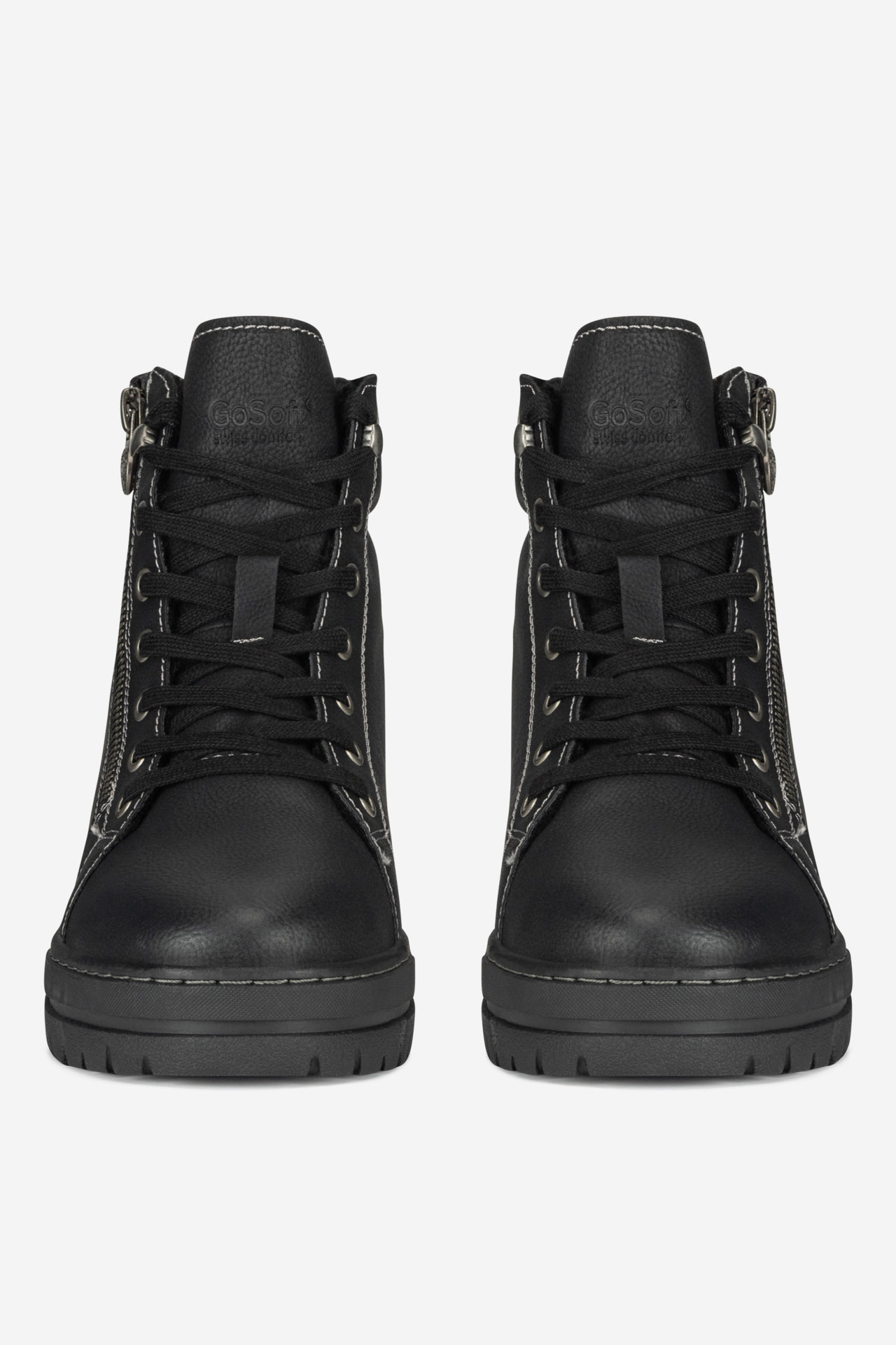 Šněrovací vyšší obuv ČERNÁ