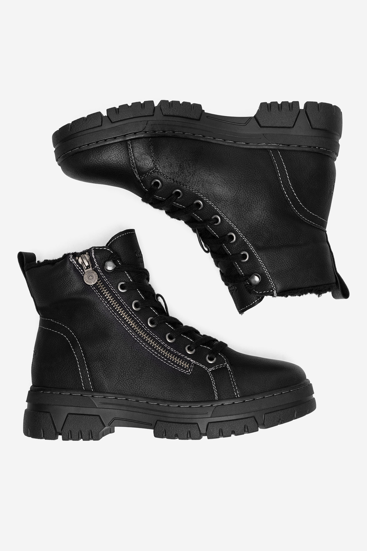 Šněrovací vyšší obuv ČERNÁ