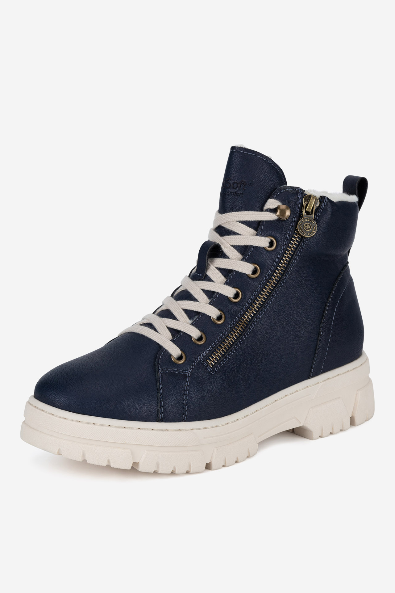 Šněrovací vyšší obuv TMAVĚ MODRÁ