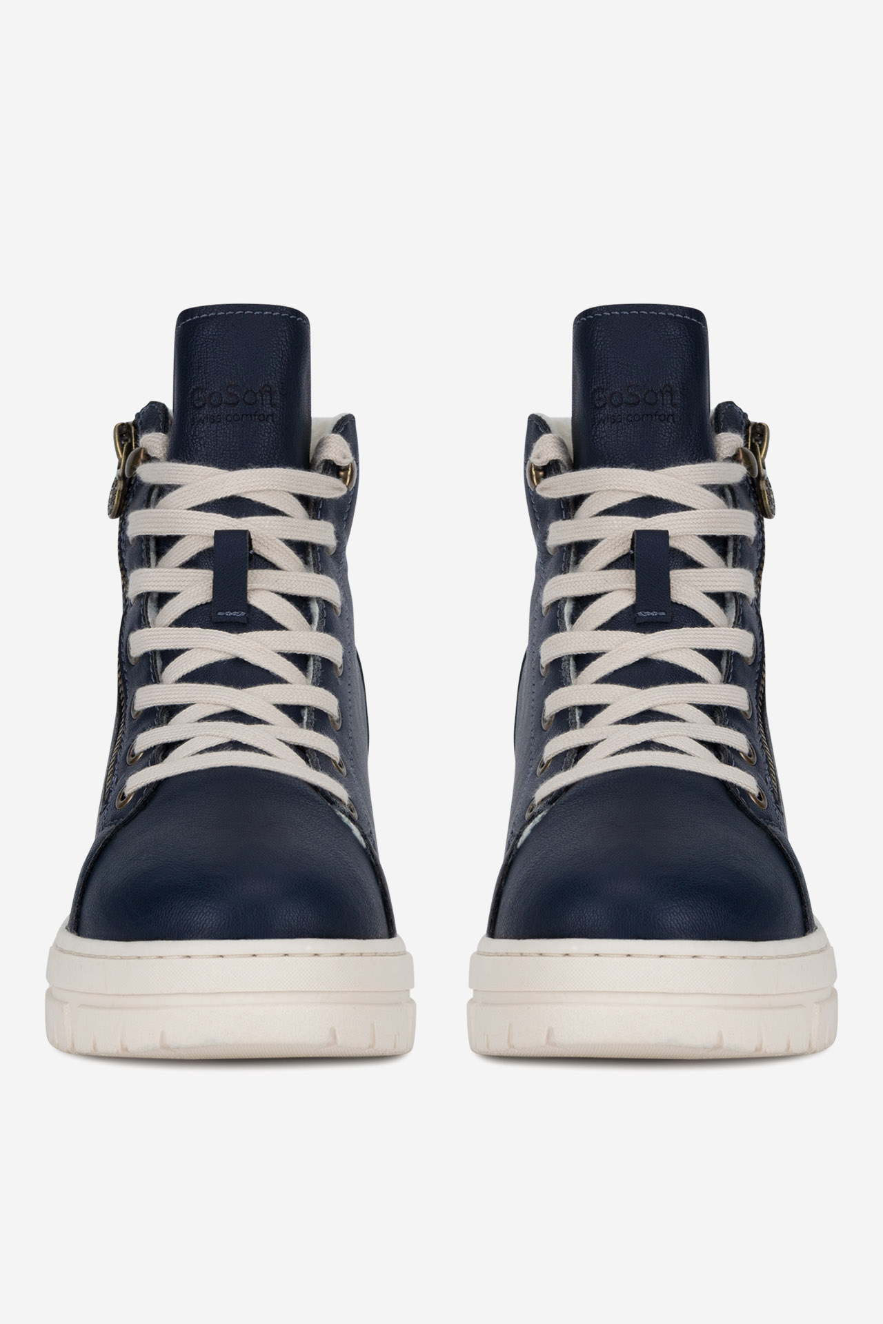 Šněrovací vyšší obuv TMAVĚ MODRÁ