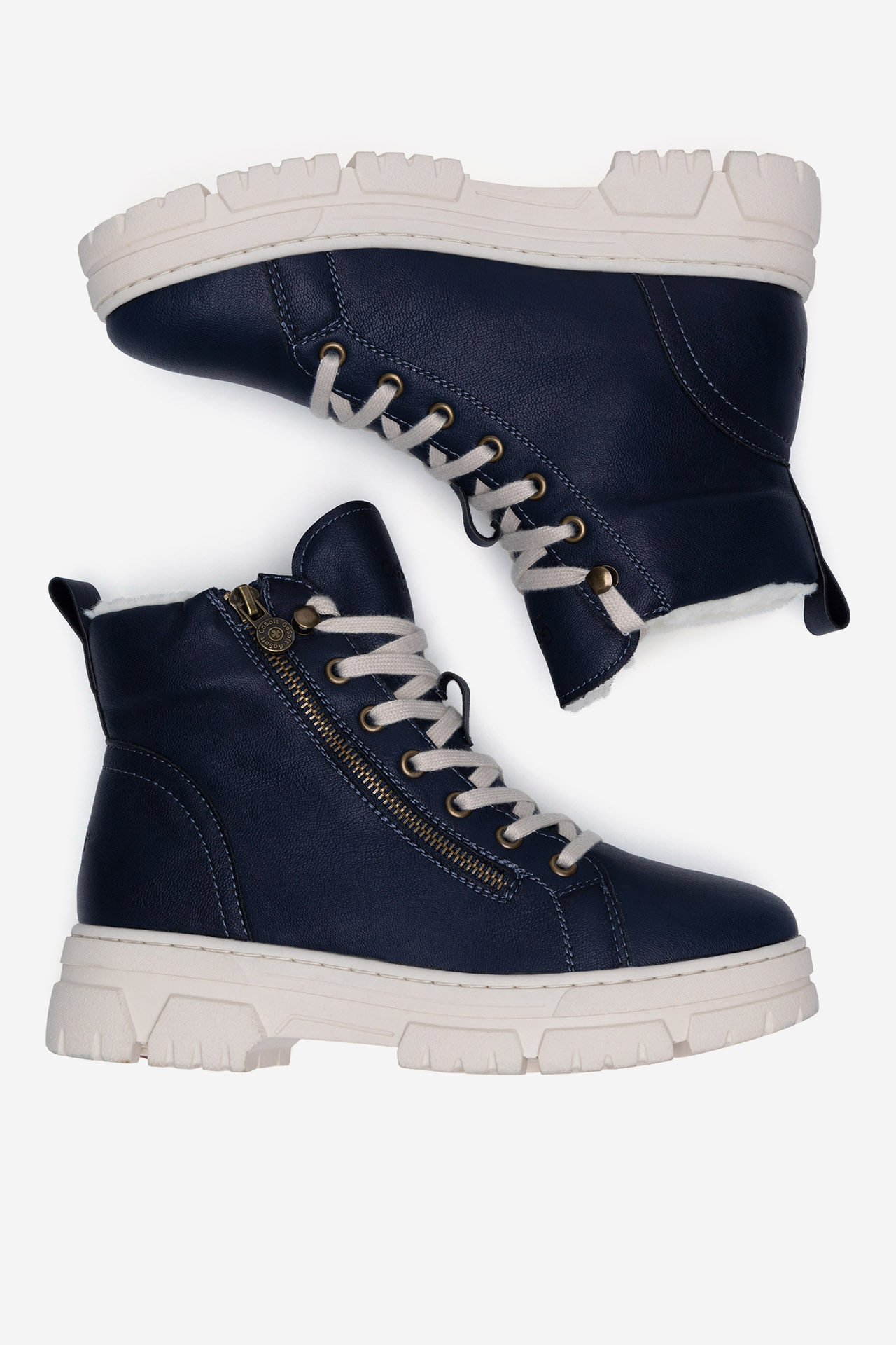 Šněrovací vyšší obuv TMAVĚ MODRÁ