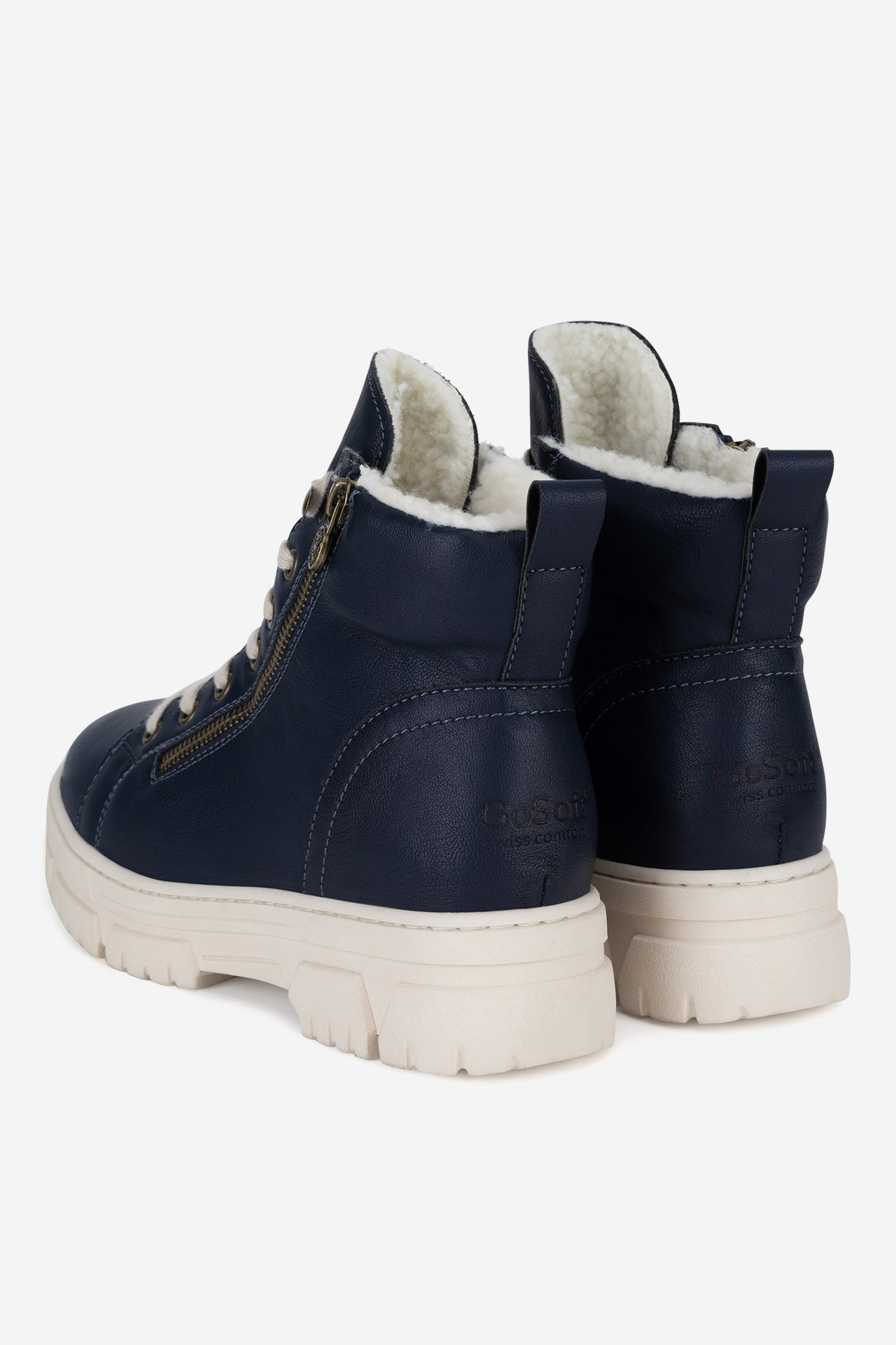 Šněrovací vyšší obuv TMAVĚ MODRÁ