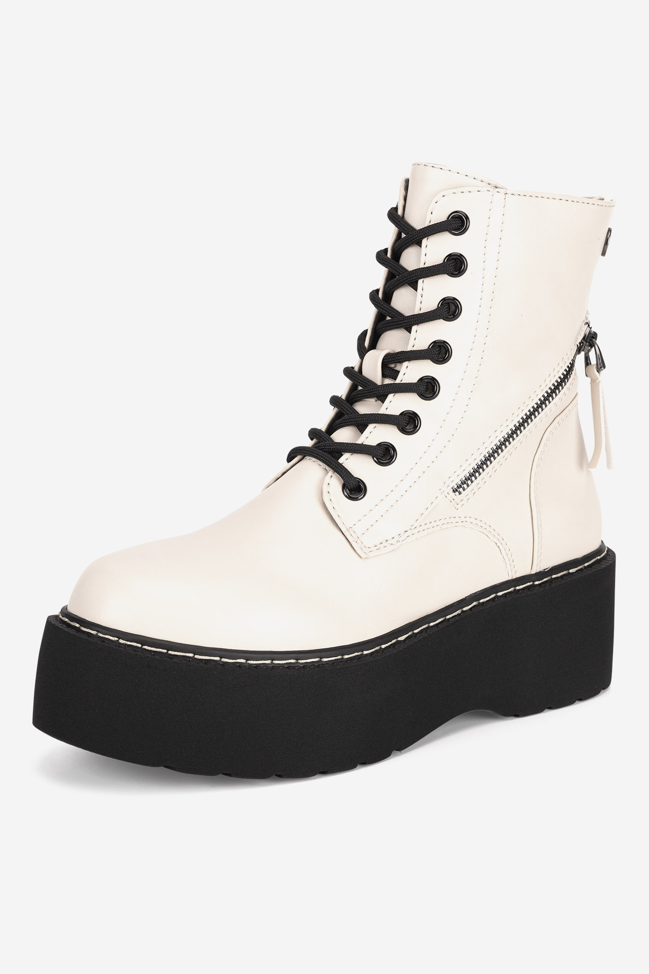 Gležnjarji z vezalkami Bež