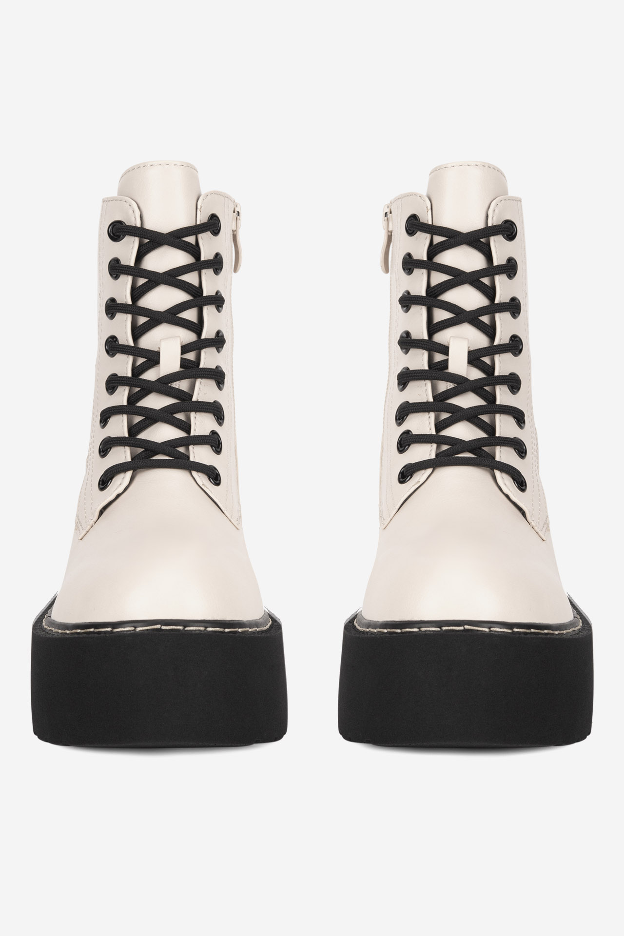 Gležnjarji z vezalkami Bež