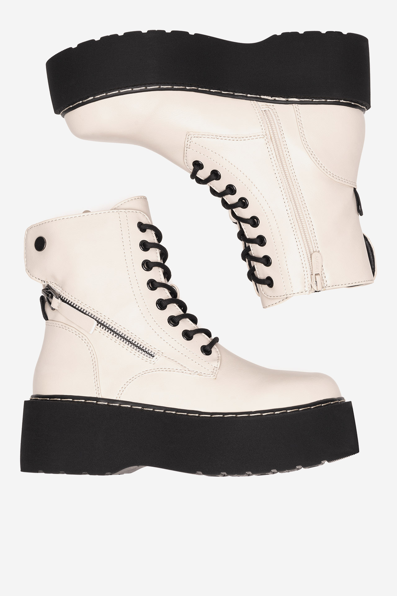 Gležnjarji z vezalkami Bež