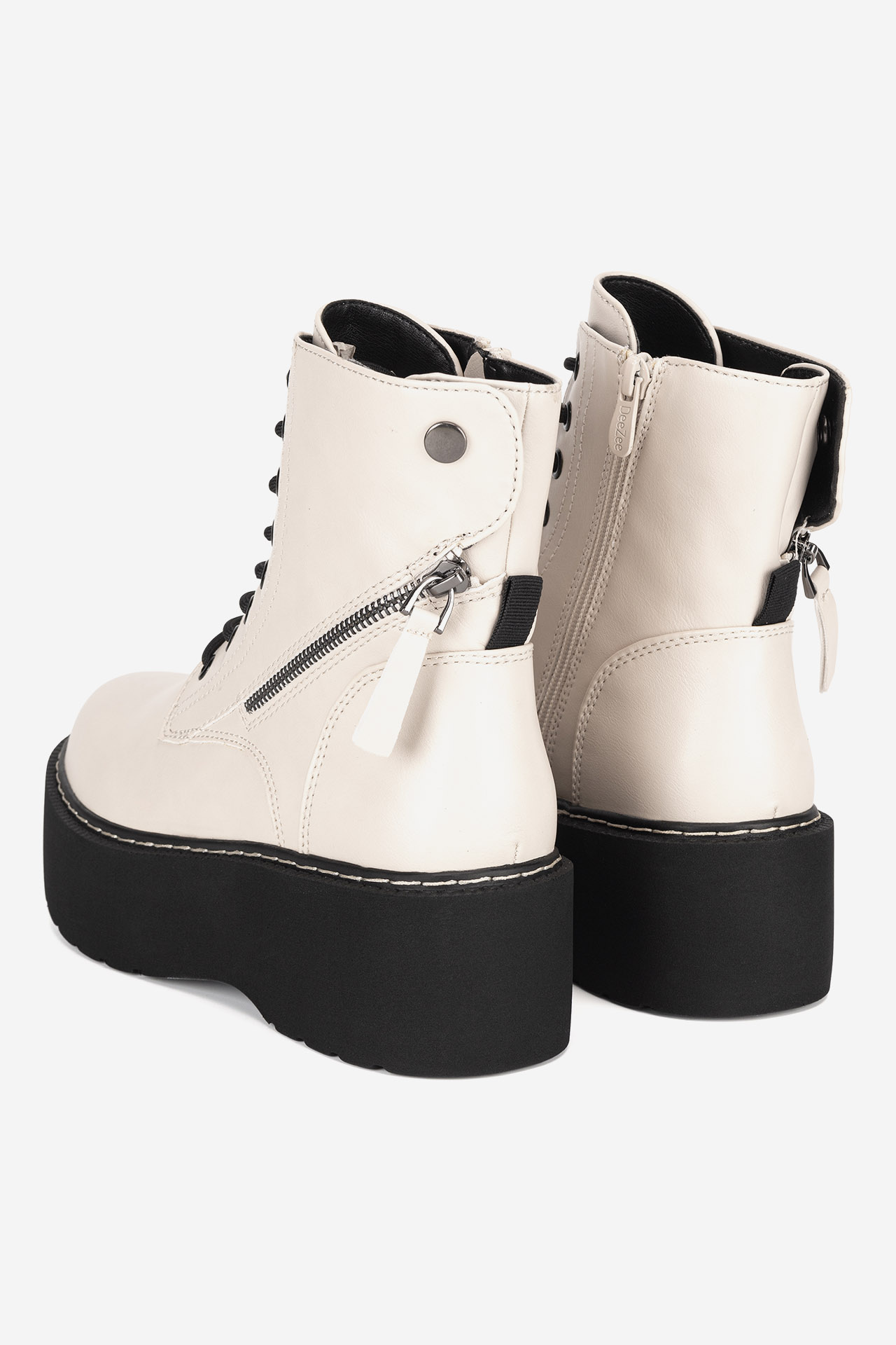 Gležnjarji z vezalkami Bež