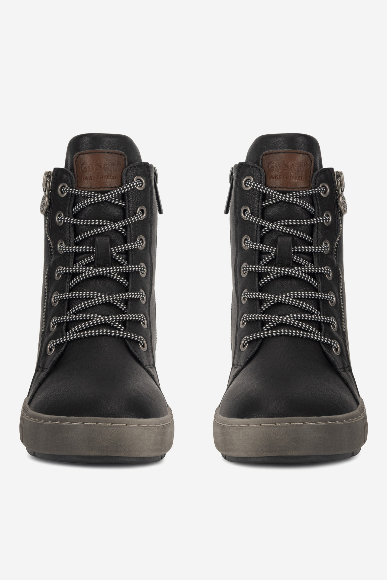 Šněrovací vyšší obuv ČERNÁ