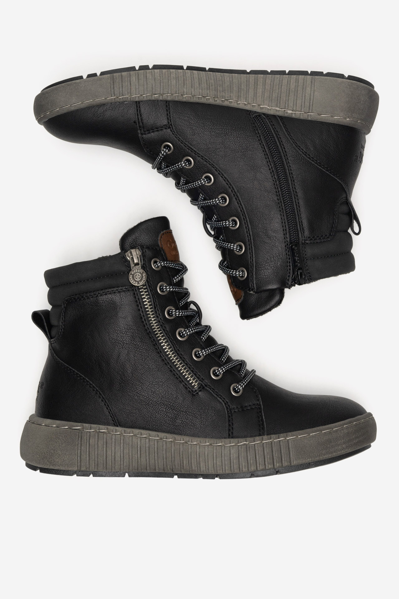 Šněrovací vyšší obuv ČERNÁ