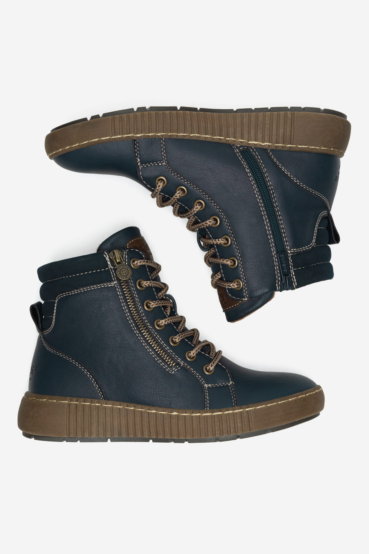 Šněrovací vyšší obuv TMAVĚ MODRÁ