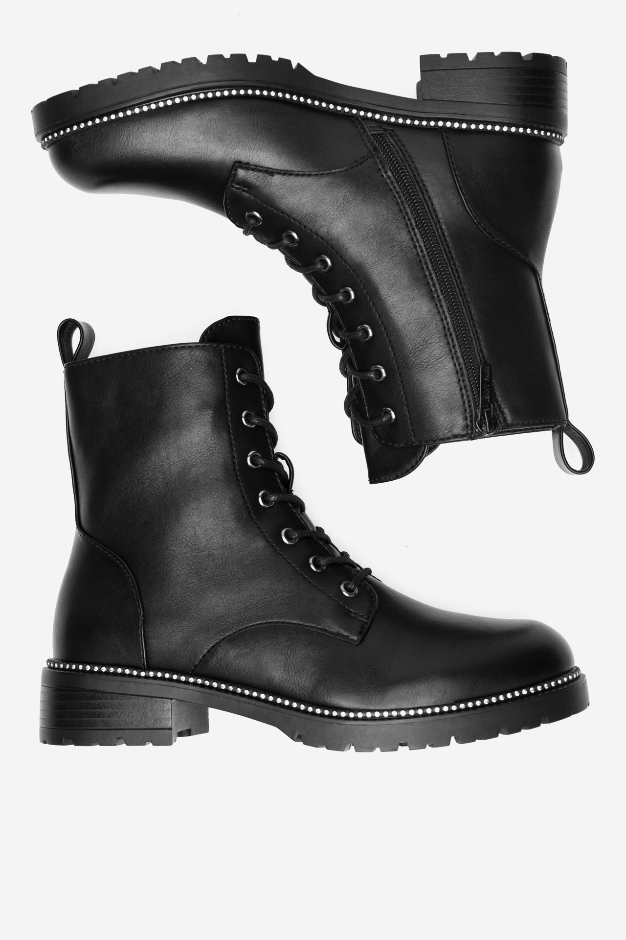 Šněrovací vyšší obuv ČERNÁ