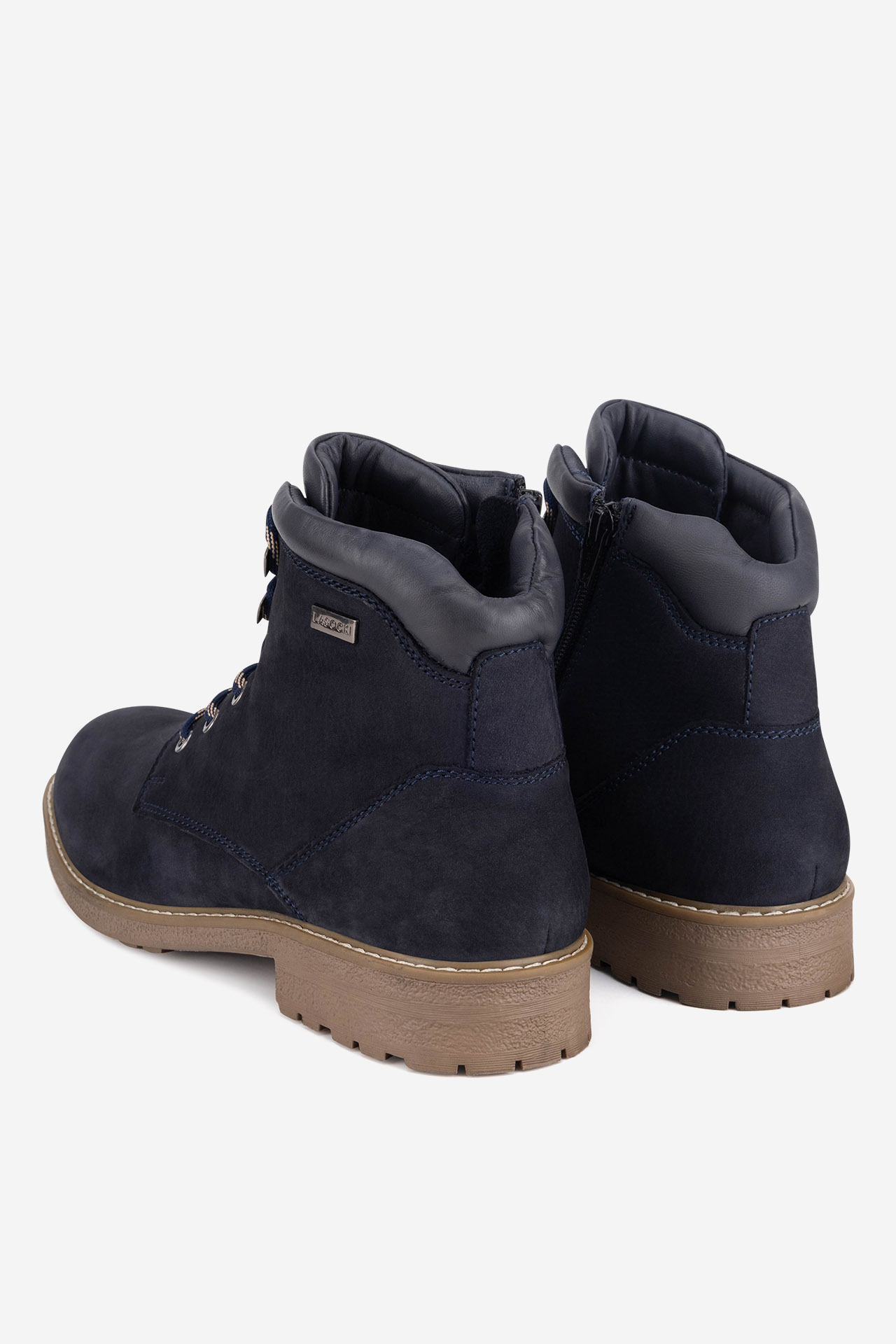 Šněrovací vyšší obuv TMAVĚ MODRÁ