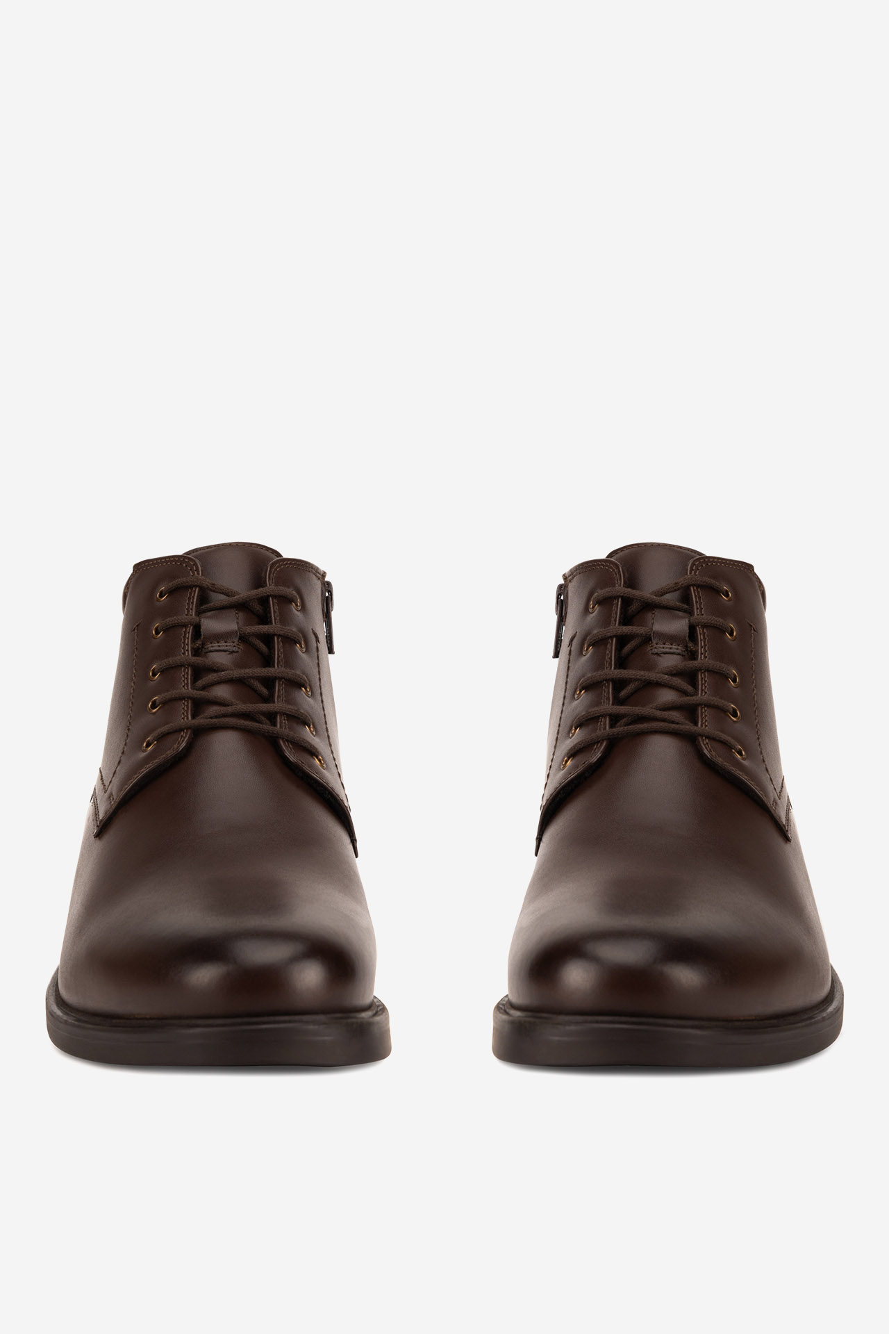 Šněrovací vyšší obuv TMAVĚ HNĚDÁ