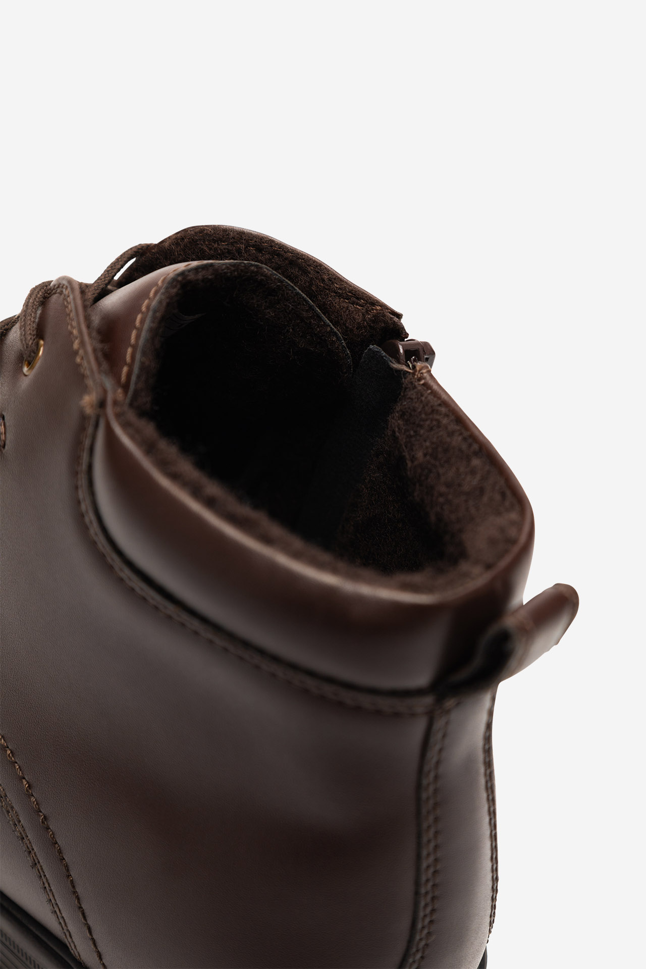 Šněrovací vyšší obuv TMAVĚ HNĚDÁ