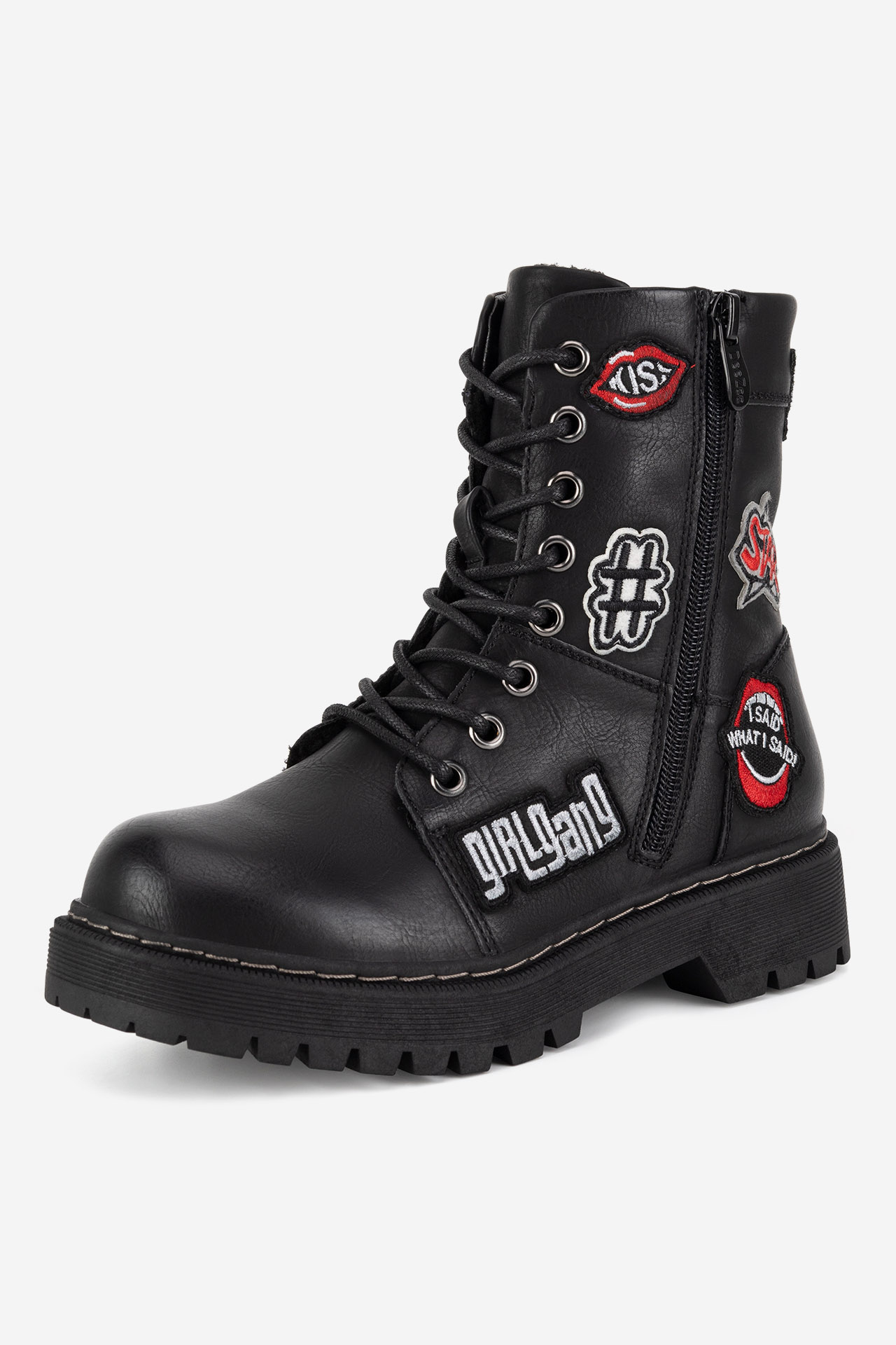 Gležnjarji z vezalkami Črna