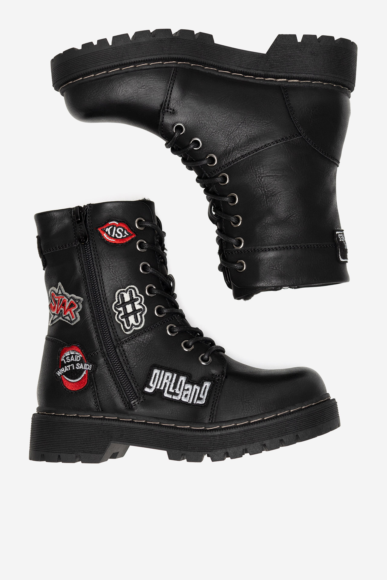 Gležnjarji z vezalkami Črna