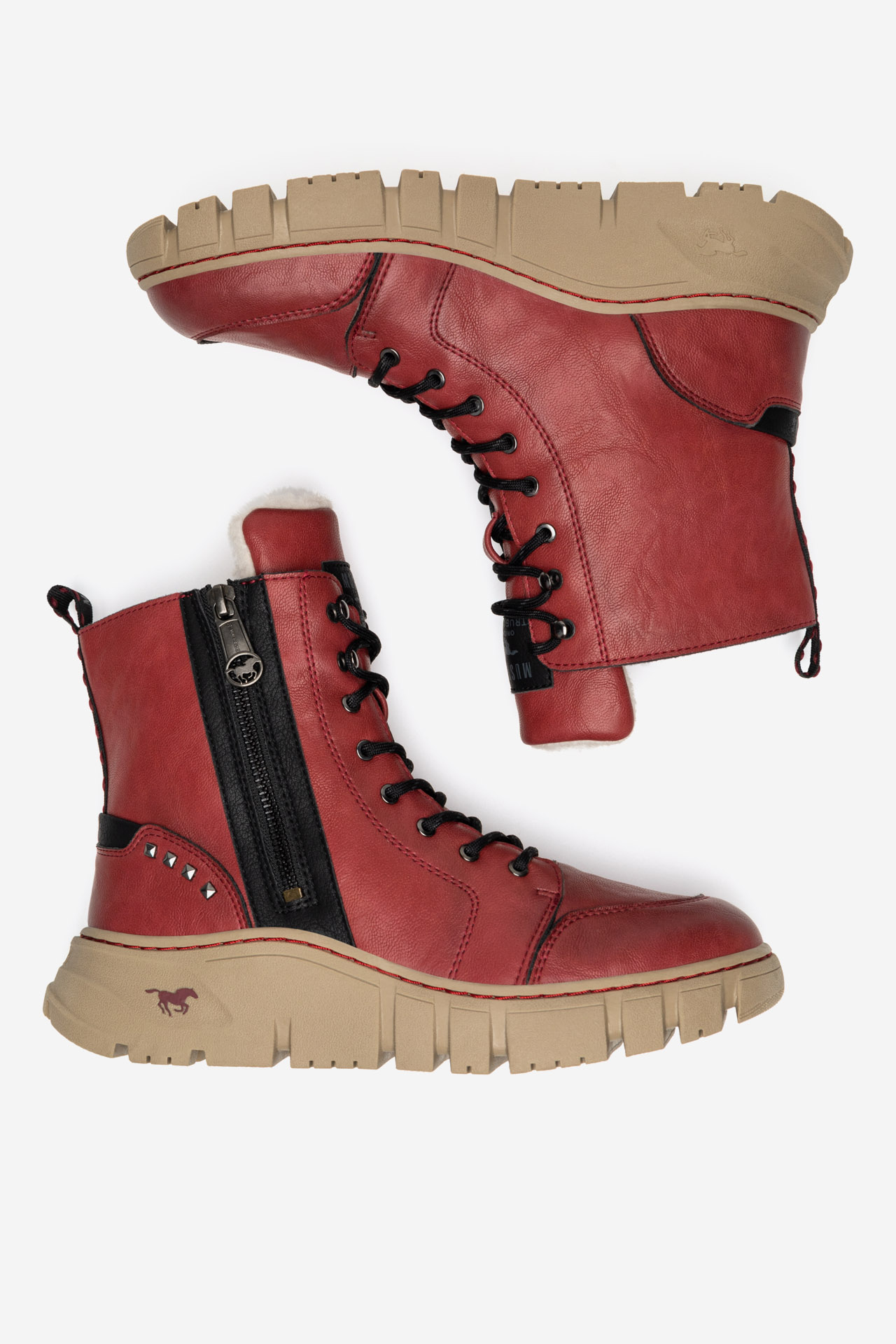 Gležnjarji z vezalkami Rdeča