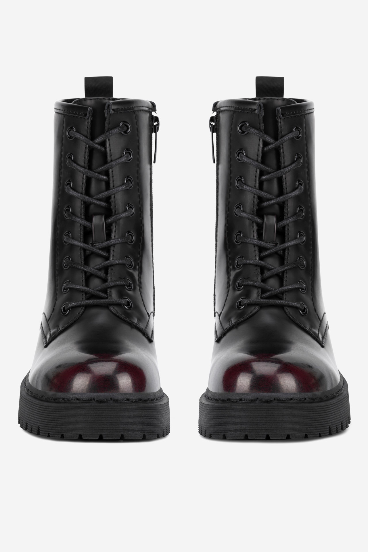 Šněrovací vyšší obuv BORDÓ