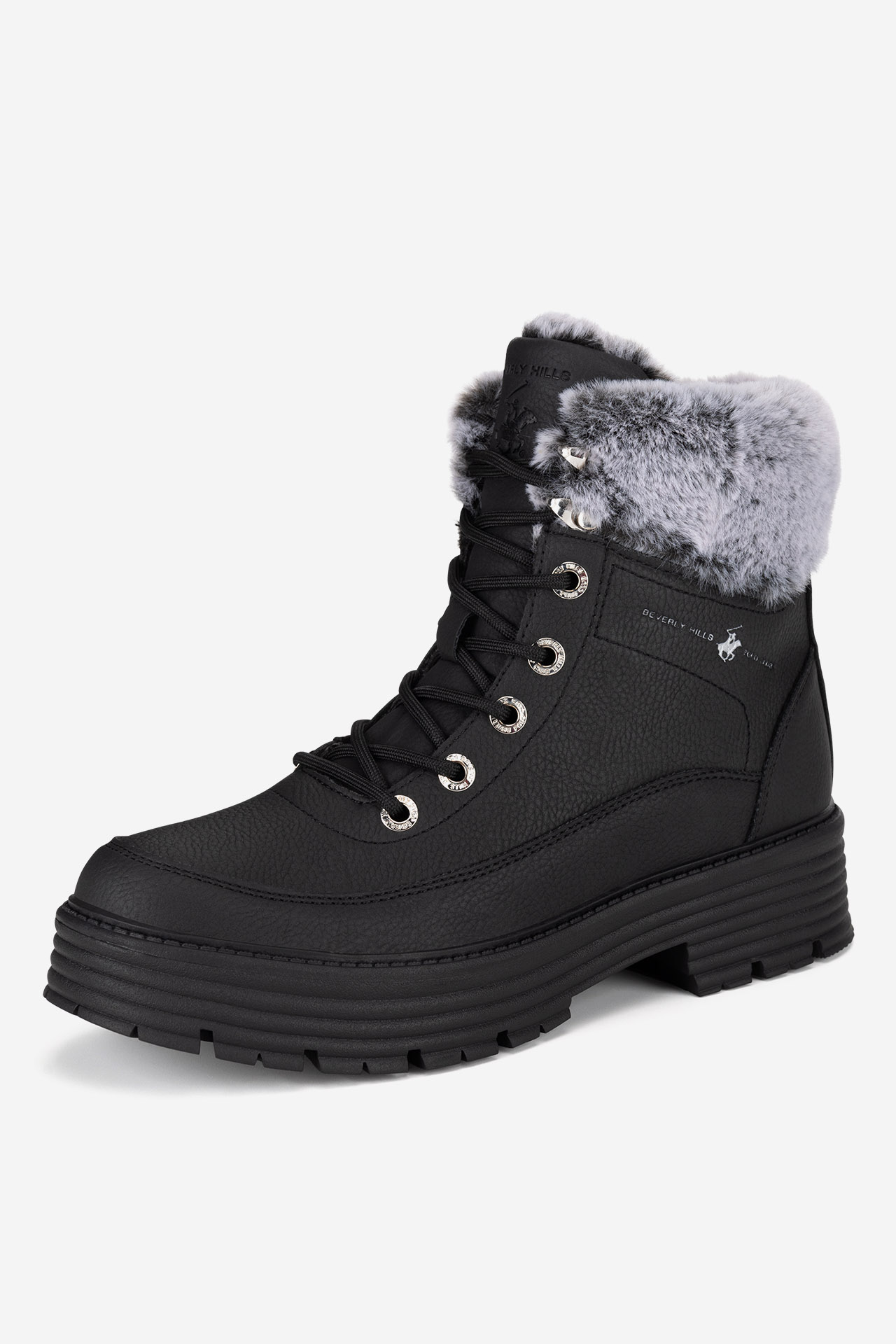 Šněrovací vyšší obuv ČERNÁ