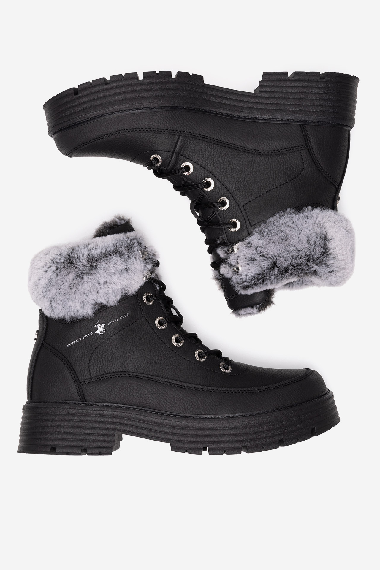 Šněrovací vyšší obuv ČERNÁ