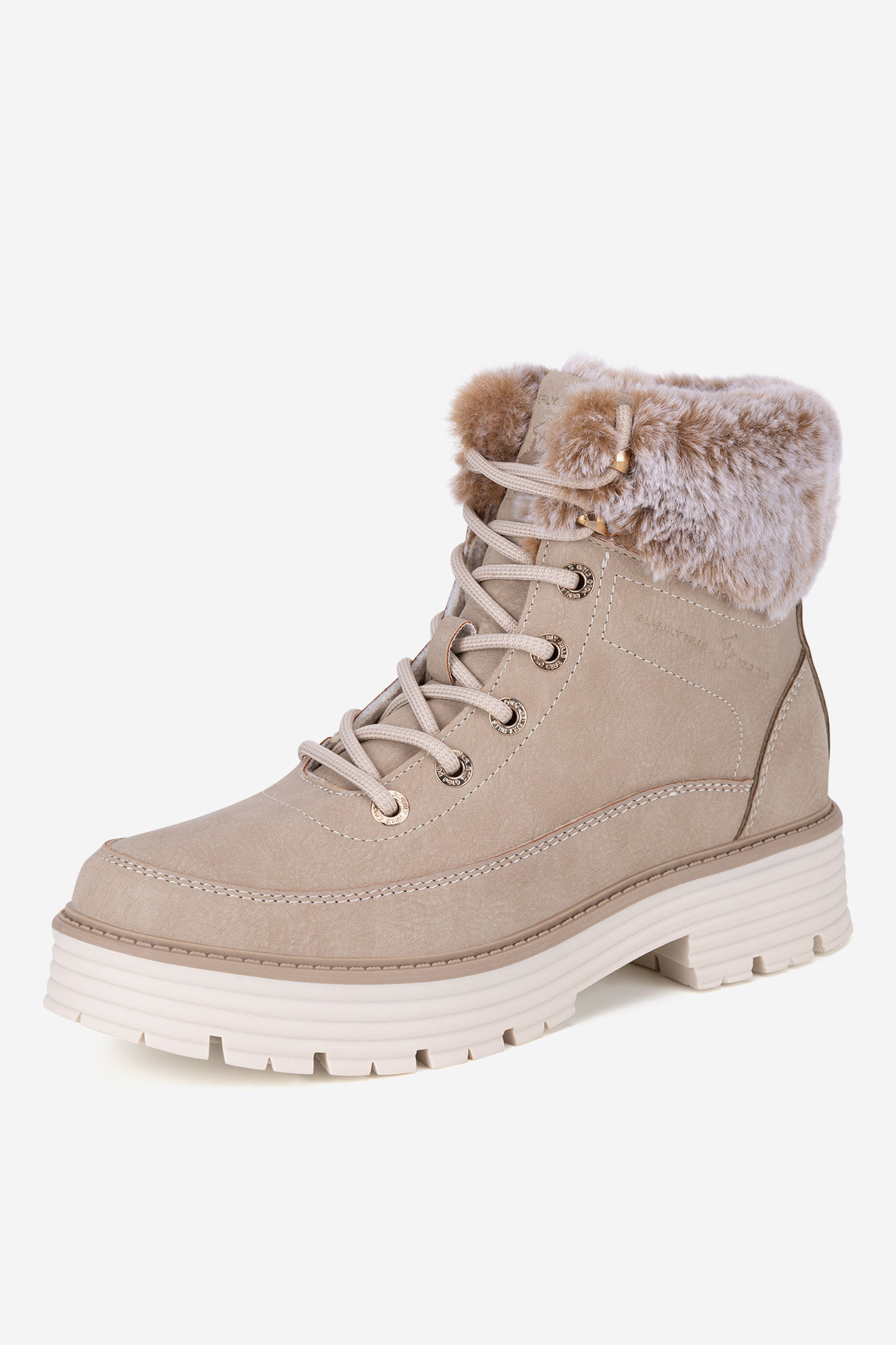 Šněrovací vyšší obuv BÉŽOVÁ