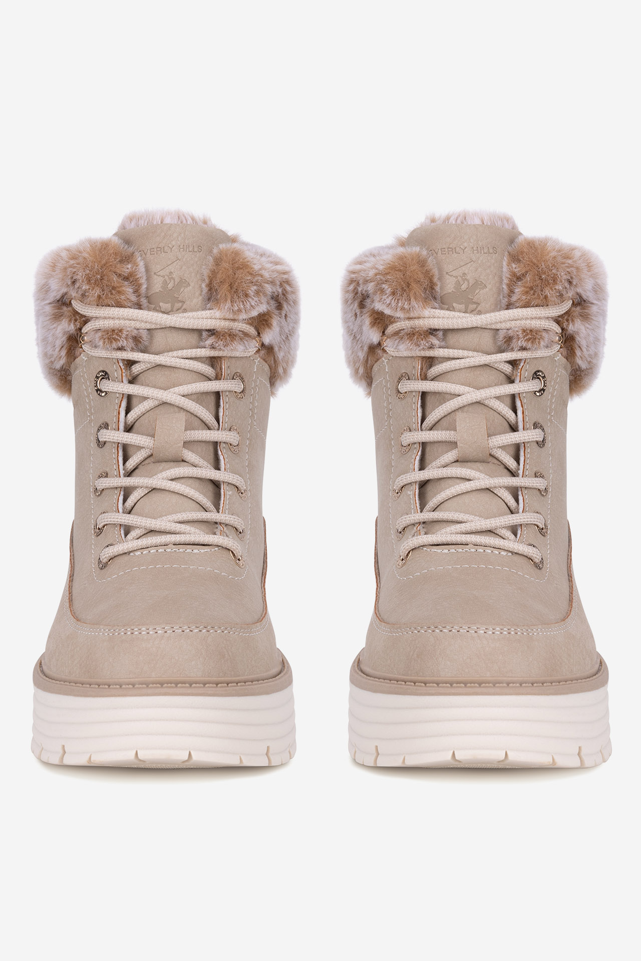 Šněrovací vyšší obuv BÉŽOVÁ