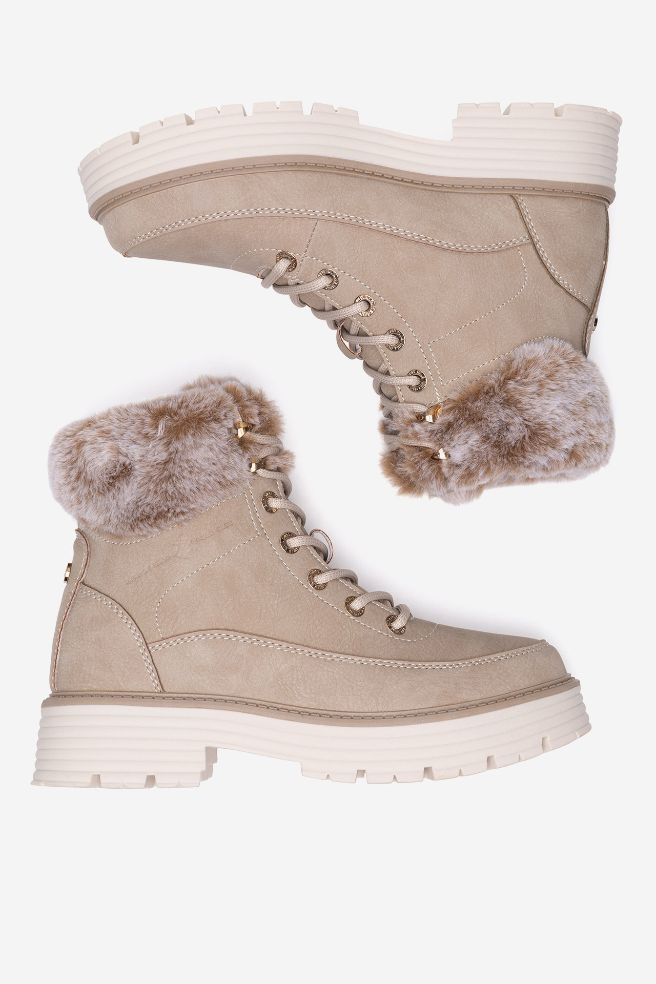 Šněrovací vyšší obuv BÉŽOVÁ