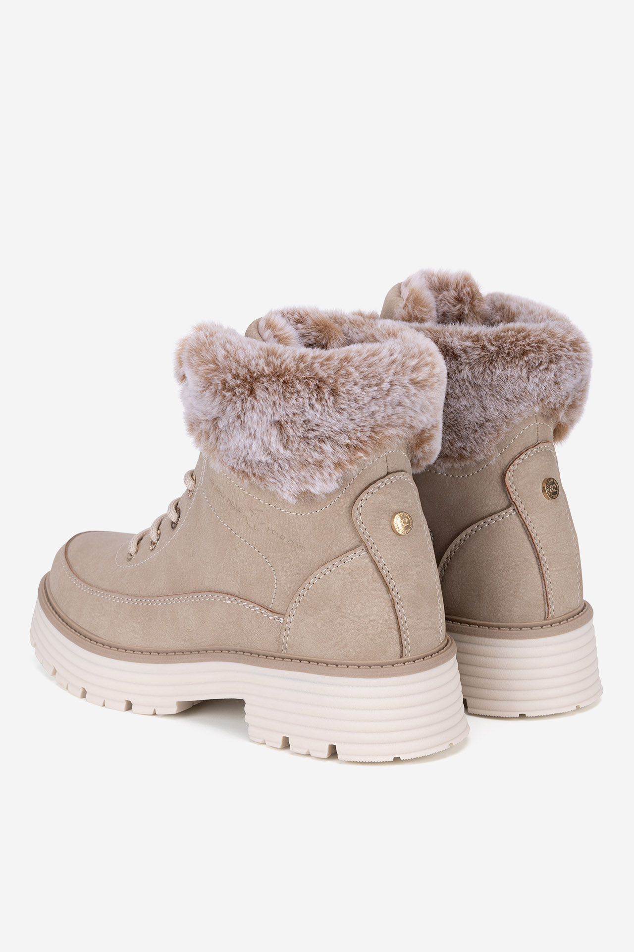 Šněrovací vyšší obuv BÉŽOVÁ