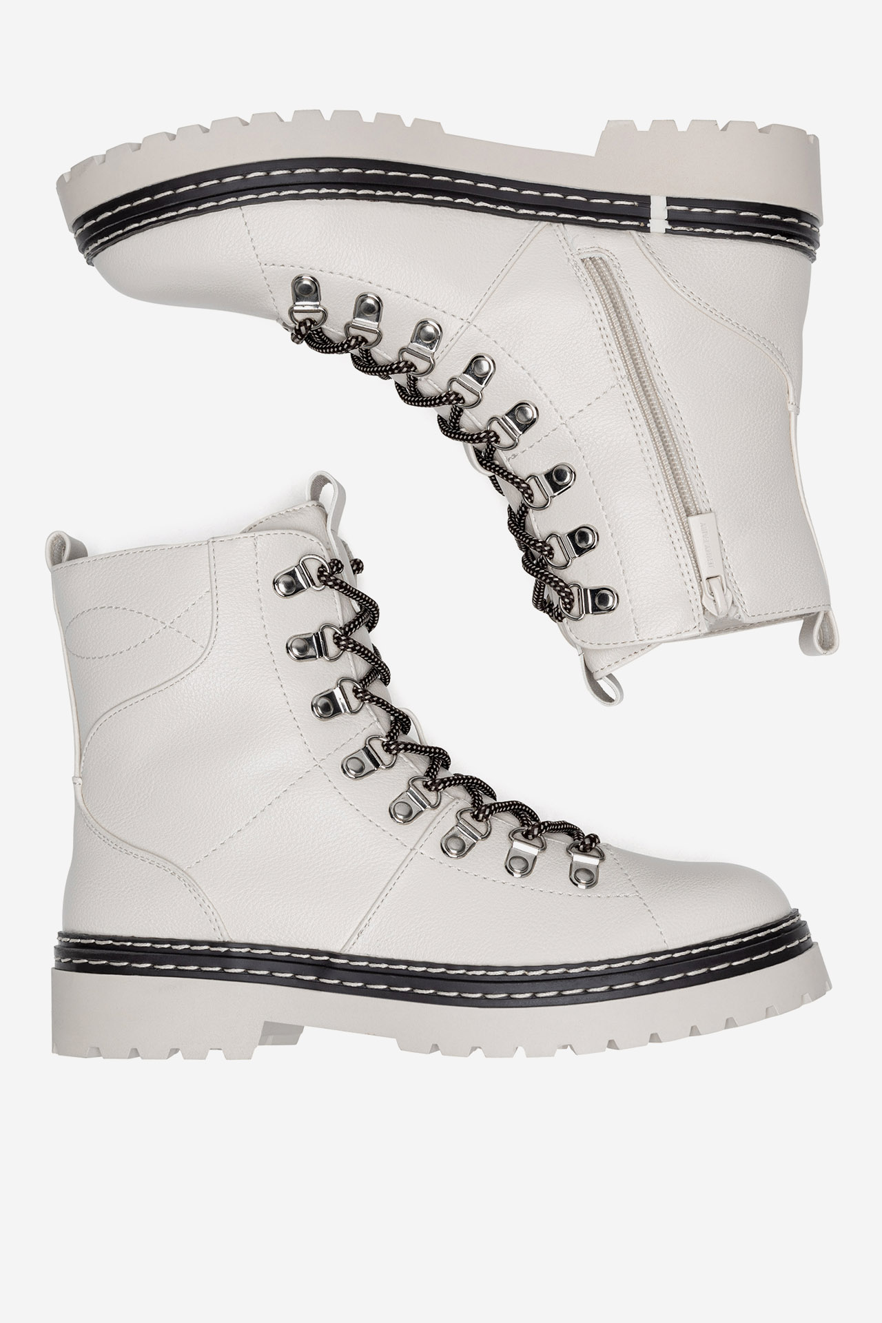 Šněrovací vyšší obuv BÉŽOVÁ