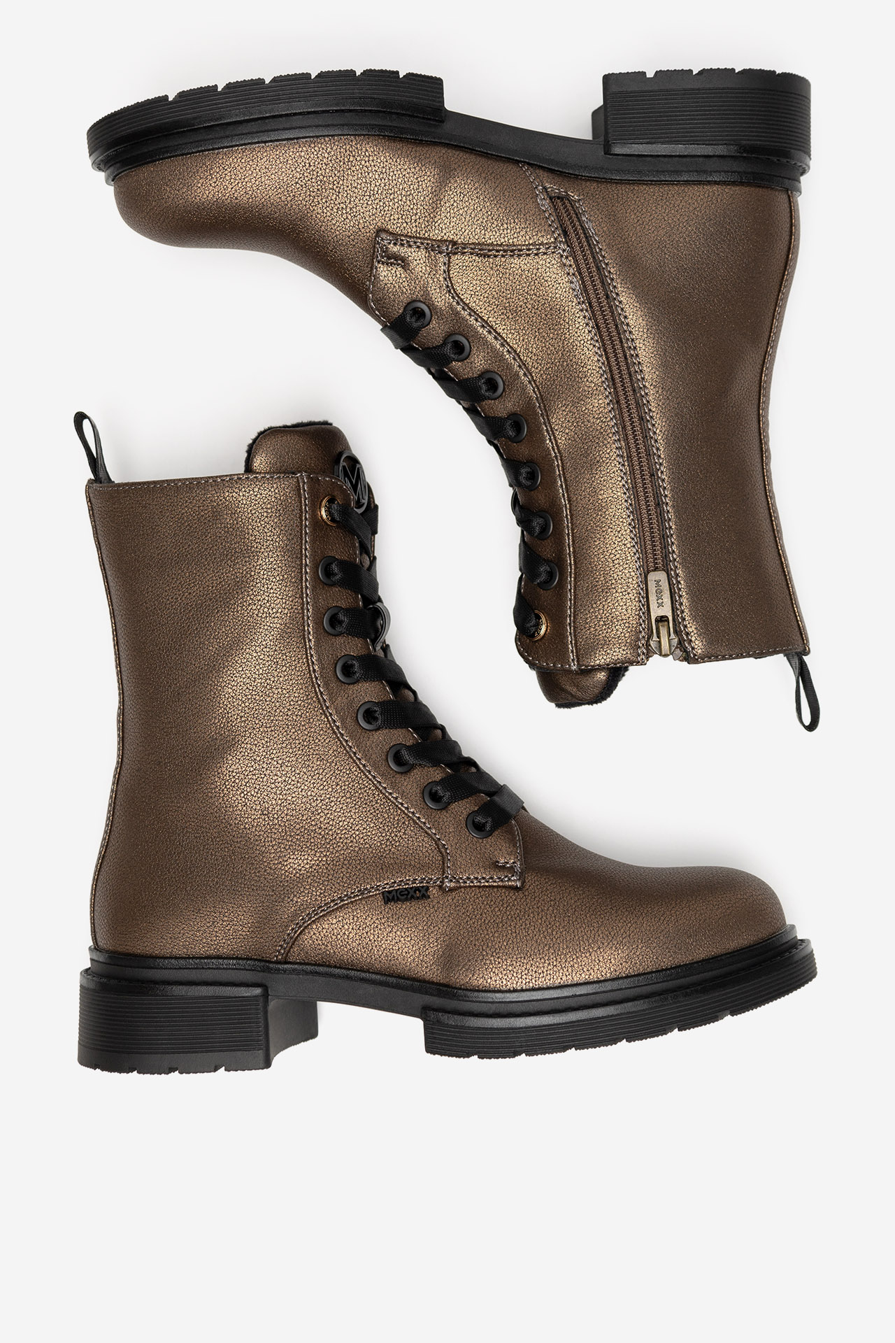 Šněrovací vyšší obuv MĚDĚNÁ