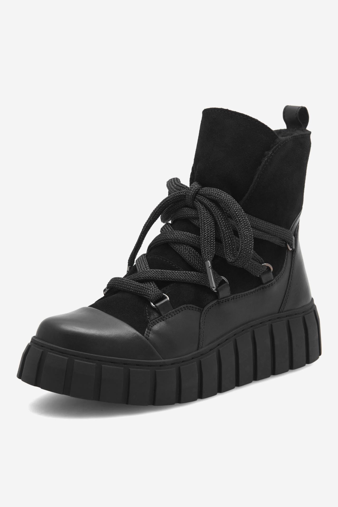 Šněrovací vyšší obuv ČERNÁ