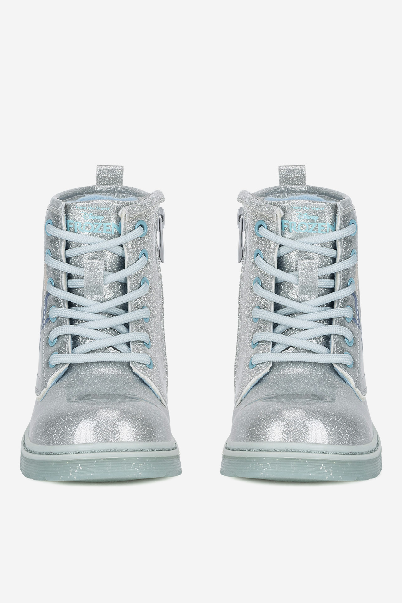 Šněrovací vyšší obuv STŘÍBRNÁ