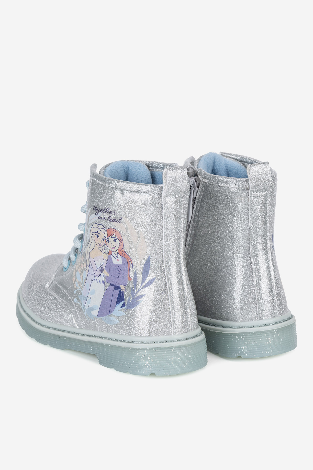 Šněrovací vyšší obuv STŘÍBRNÁ