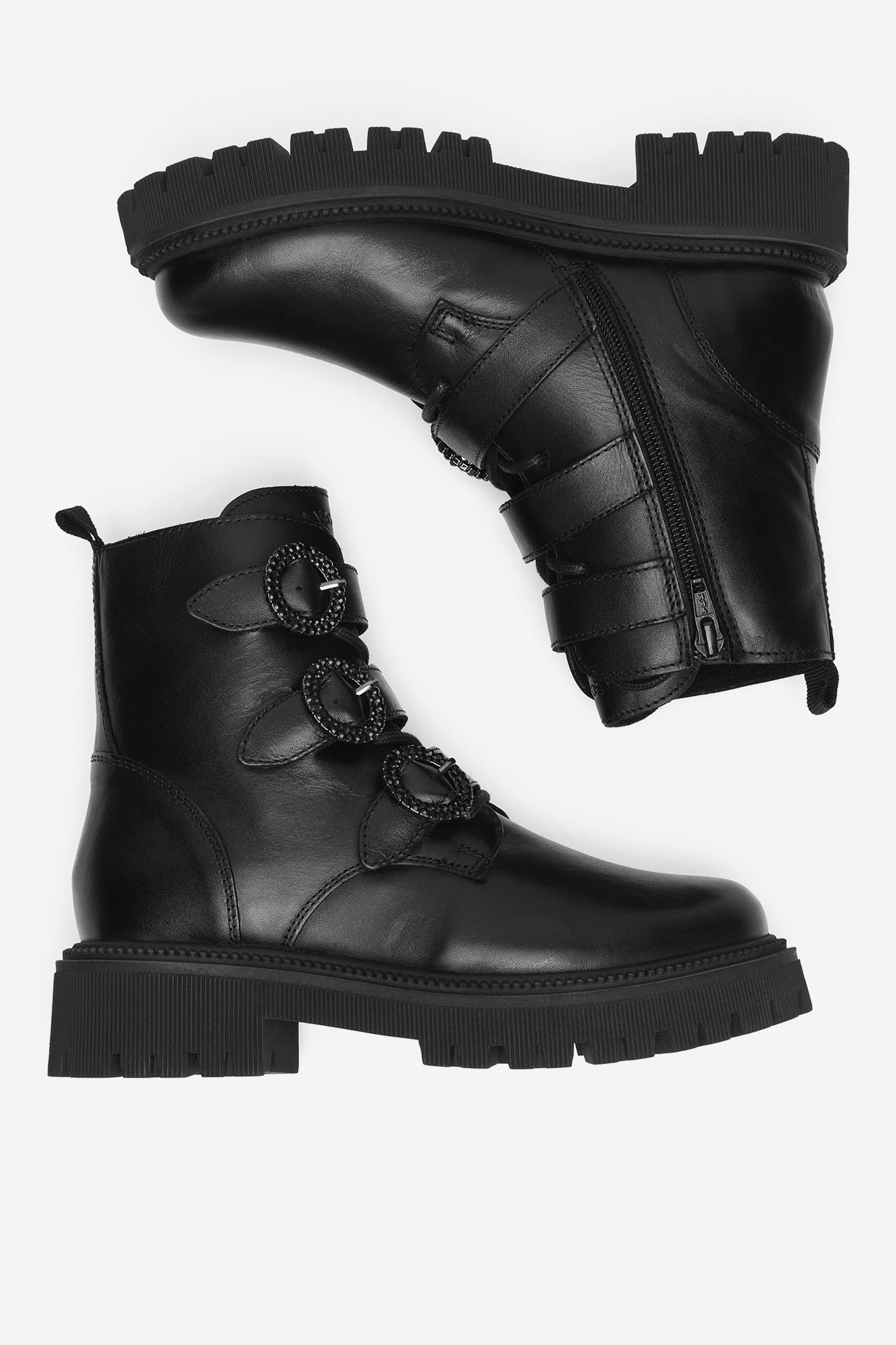 Šněrovací vyšší obuv ČERNÁ